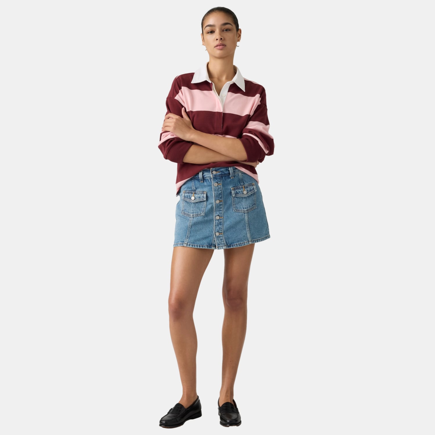FALDA MUJER BUTTON FRONT SKORT AZUL LEVIS 005NA-0000 - 2