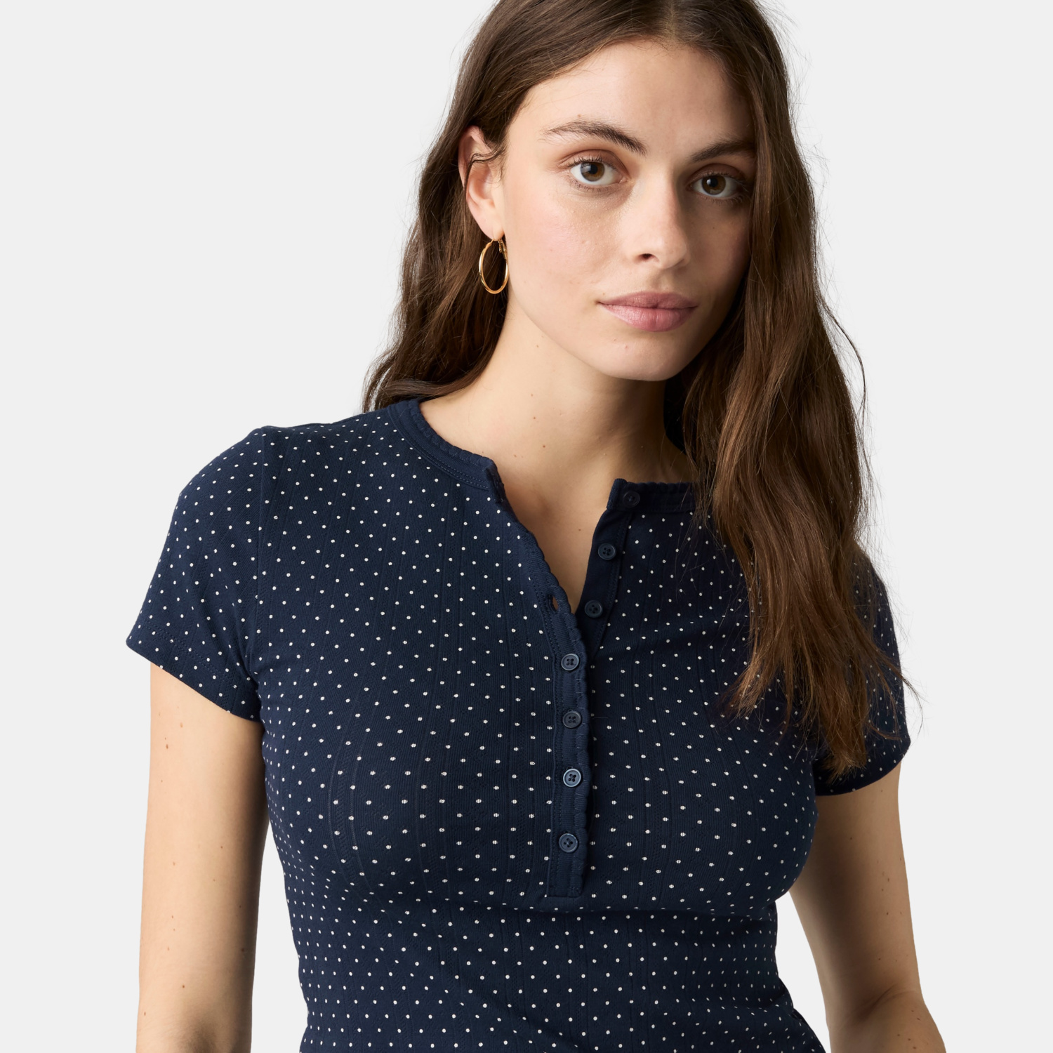 POLO MUJER DRY GOODS POINTELLE HENLEY AZUL LEVIS 0086J-0005 - 4