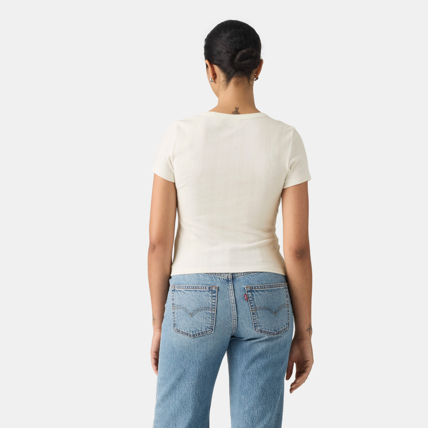 POLO MUJER DRY GOODS POINTELLE HENLEY BEIGE LEVIS 0086J-0000 - 2