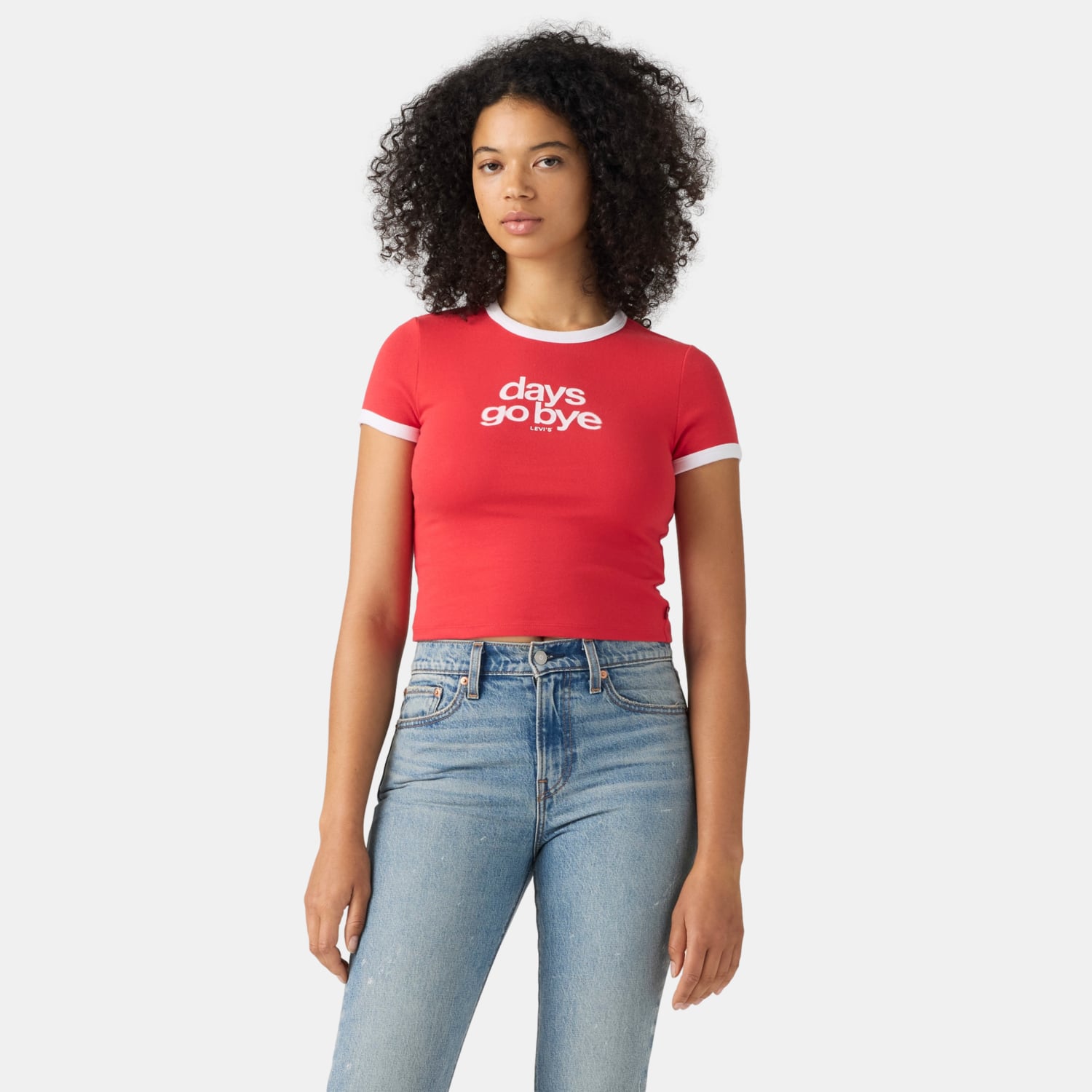 POLO MUJER ESSENTIAL BABY RINGER ROJO LEVIS 008A1-0013 - 1