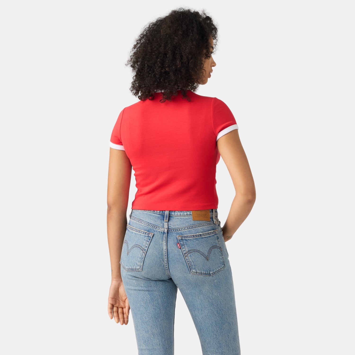 POLO MUJER ESSENTIAL BABY RINGER ROJO LEVIS 008A1-0013 - 2