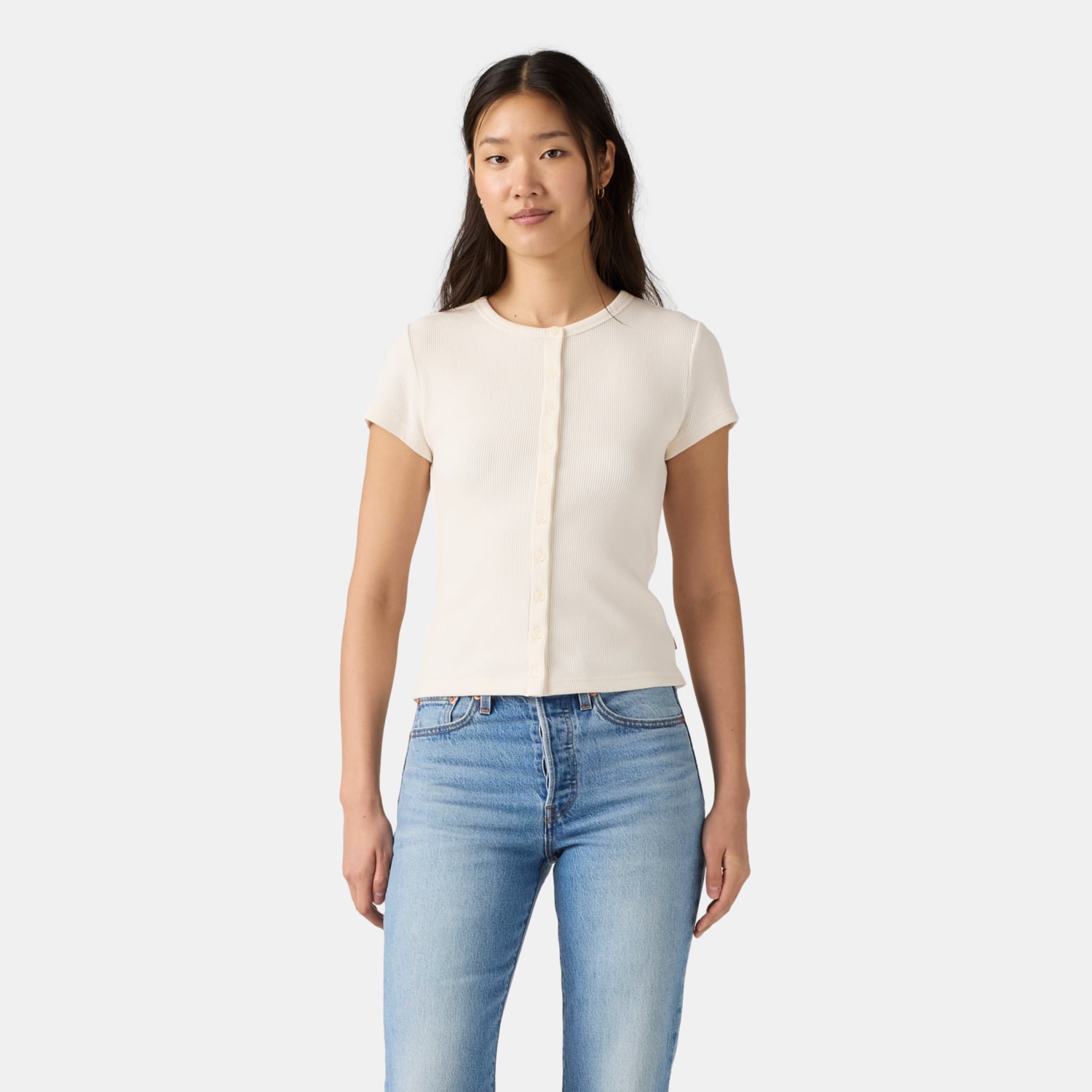 POLO MUJER RORY BUTTON THROUGH BEIGE LEVIS 0086M-0001 - 1
