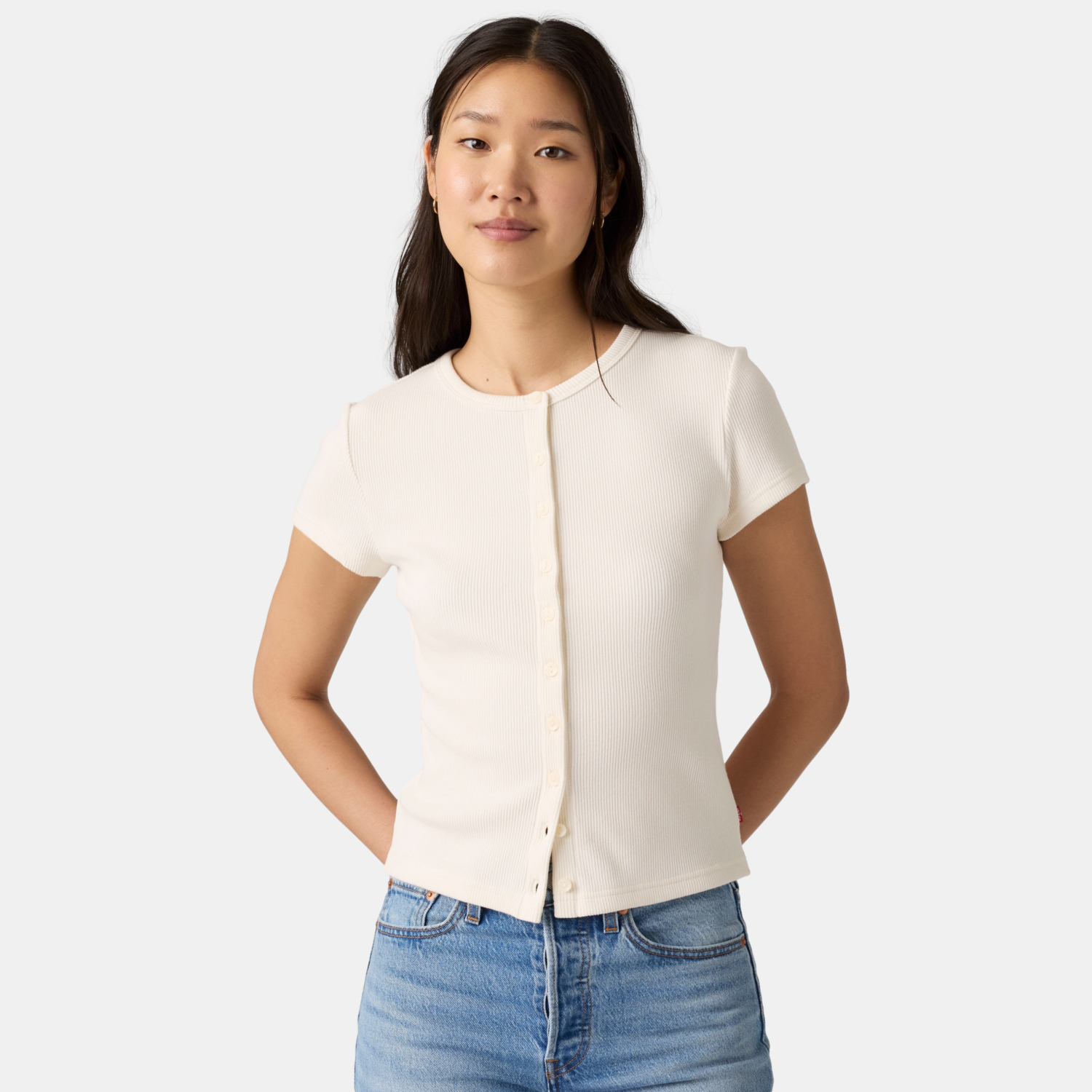 POLO MUJER RORY BUTTON THROUGH BEIGE LEVIS 0086M-0001 - 3