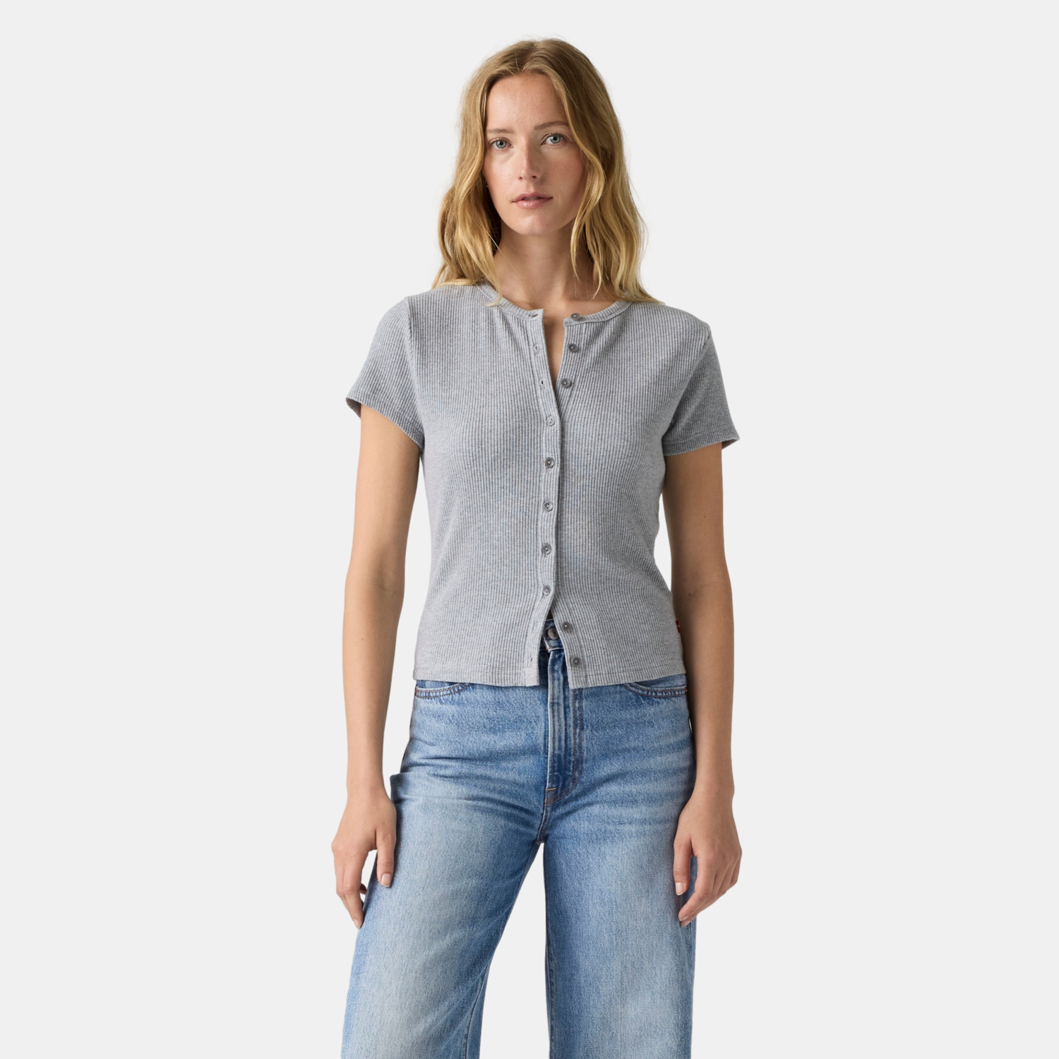POLO MUJER RORY BUTTON THROUGH GRIS LEVIS 0086M-0005 - 1