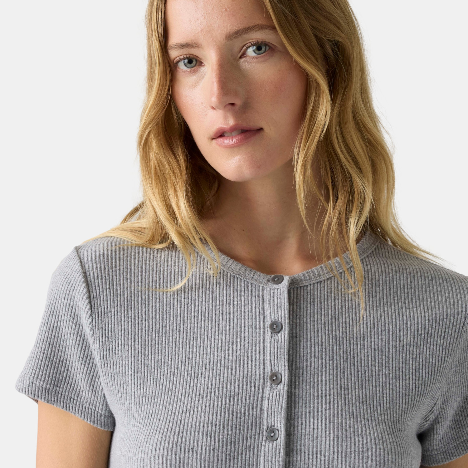 POLO MUJER RORY BUTTON THROUGH GRIS LEVIS 0086M-0005 - 4