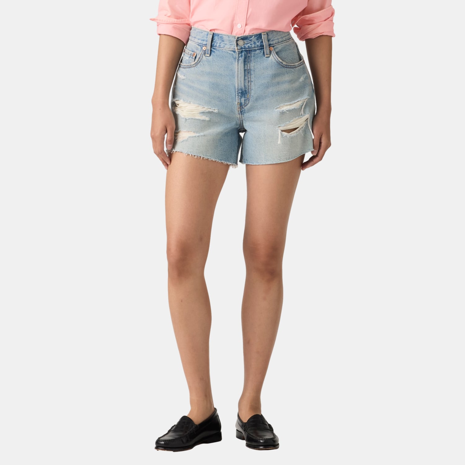 SHORTS MUJER RIBCAGE ZIP CELESTE LEVIS 005DS-0002 - 1