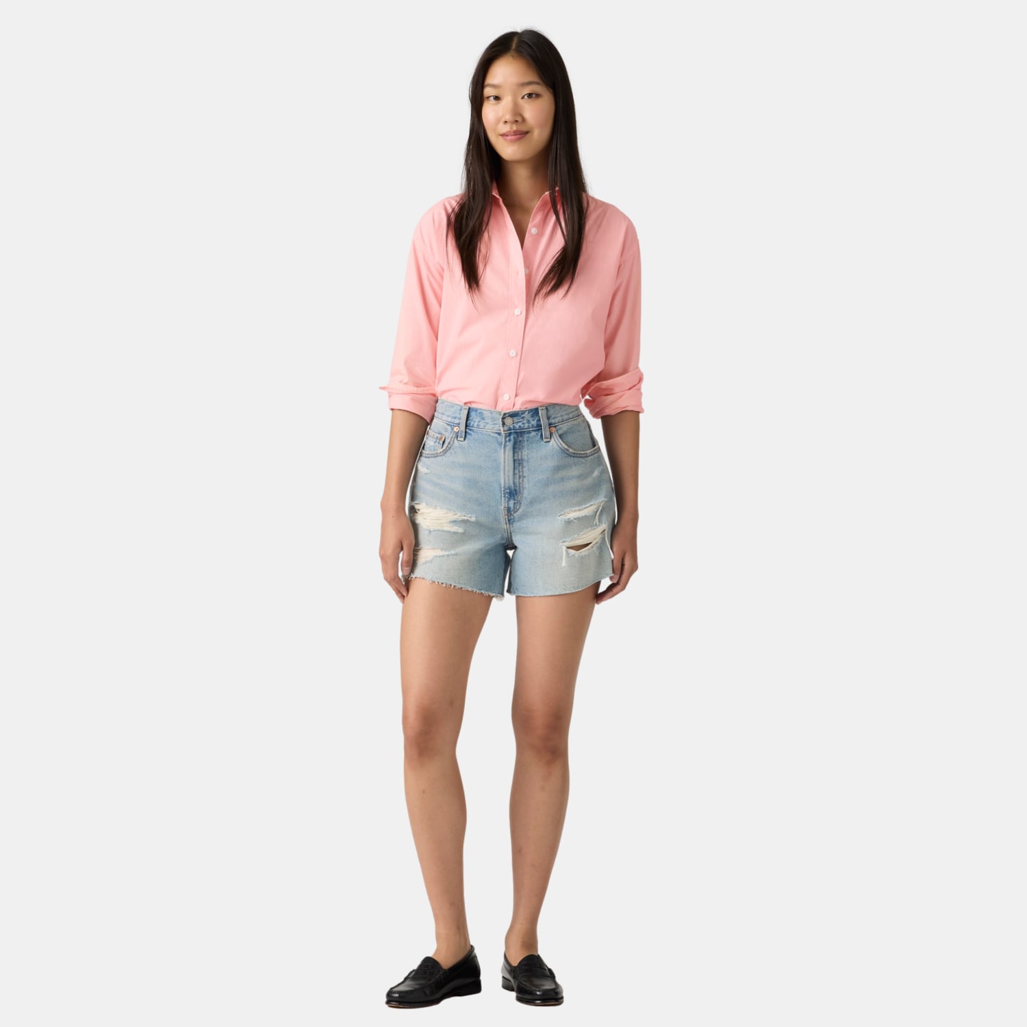 SHORTS MUJER RIBCAGE ZIP CELESTE LEVIS 005DS-0002 - 2