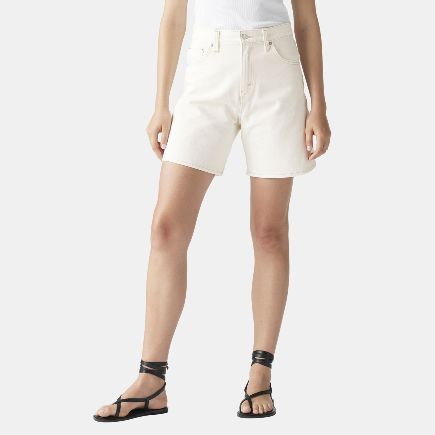 SHORTS MUJER HIGH BAGGY BEIGE LEVIS A9311-0007 - 1