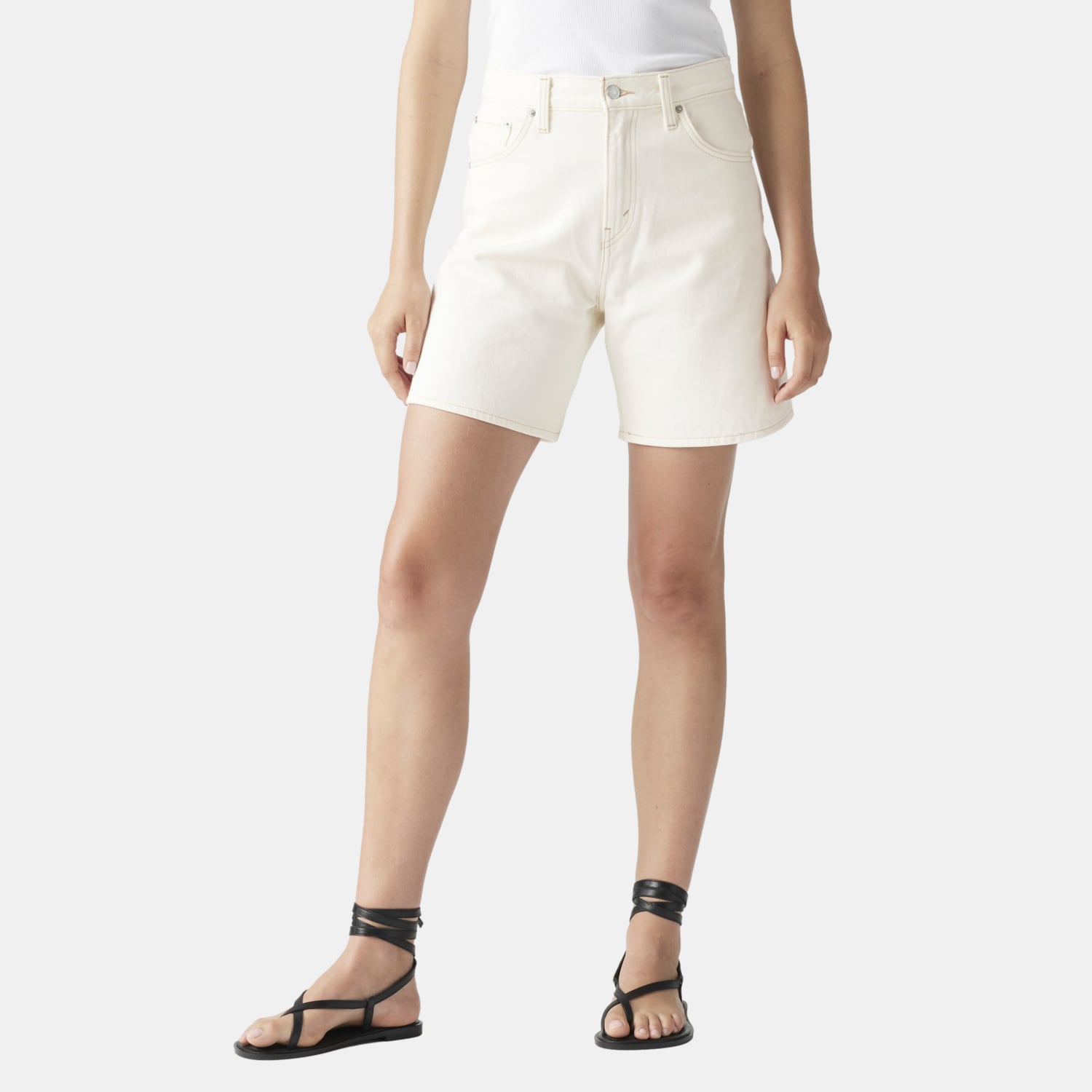 SHORTS MUJER HIGH BAGGY BEIGE LEVIS A9311-0007 - 1