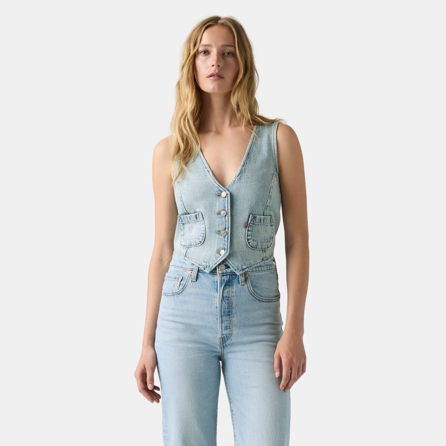 CASACA MUJER TAILORED VEST DENIM AZUL LEVIS A8749-0017 - 1