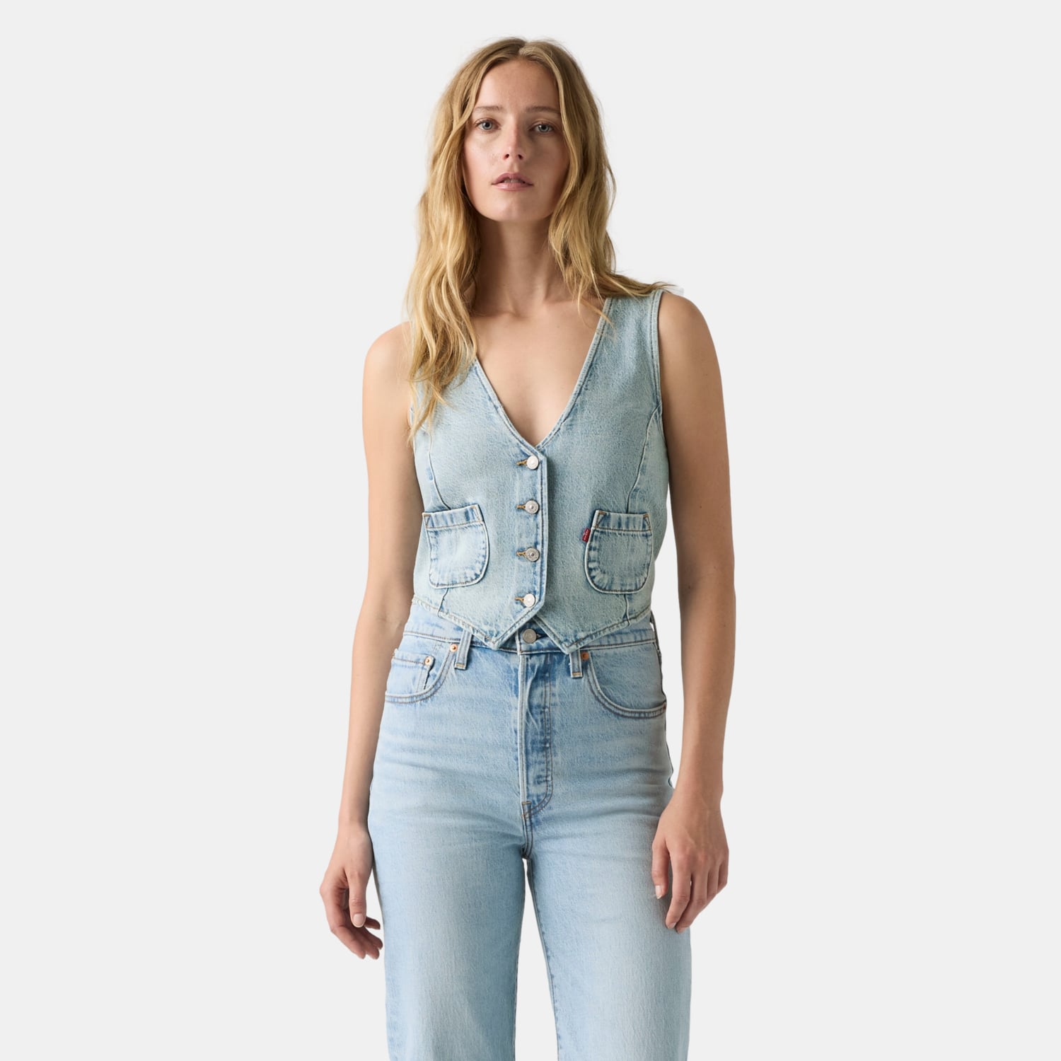 CASACA MUJER TAILORED VEST DENIM AZUL LEVIS A8749-0017 - 1
