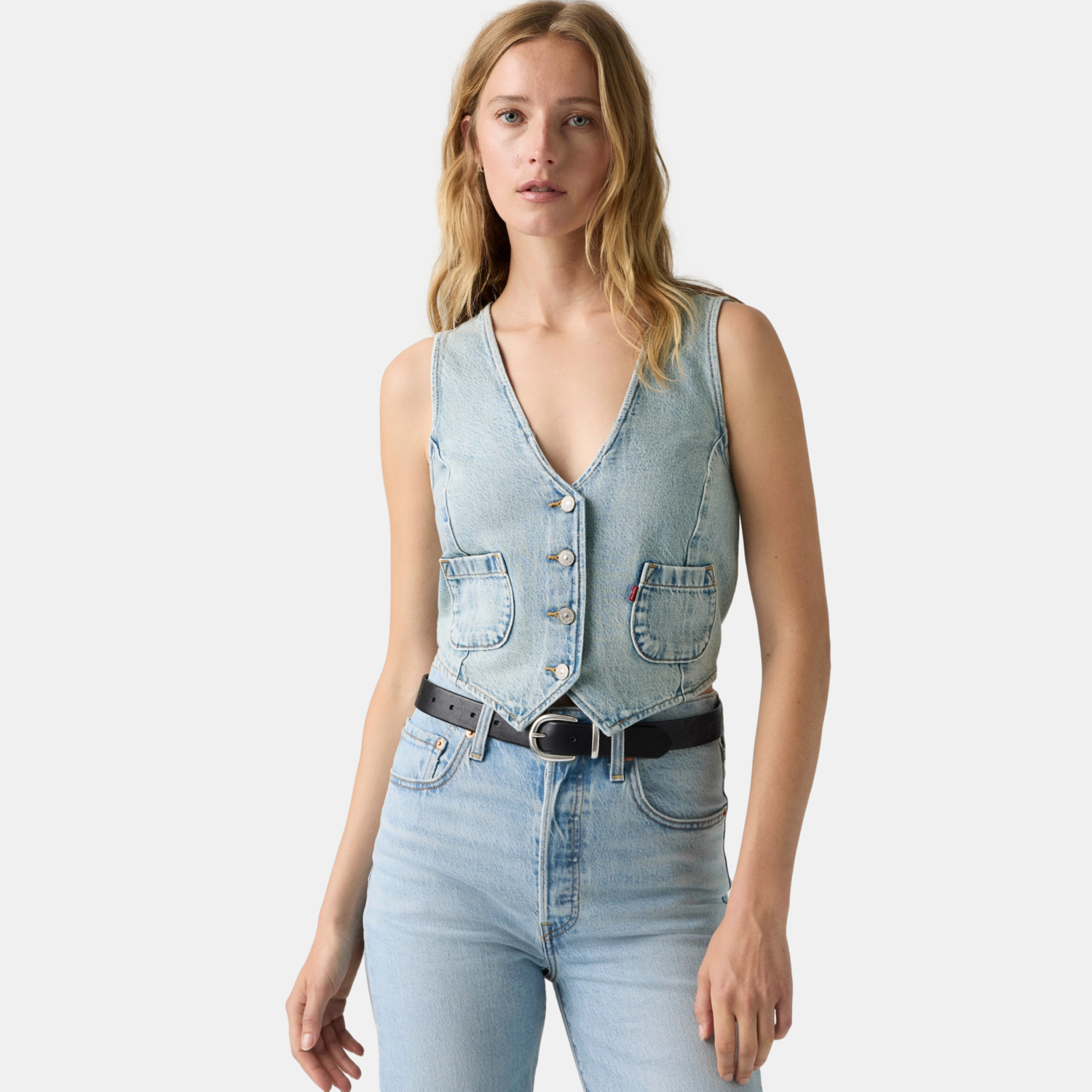 CASACA MUJER TAILORED VEST DENIM AZUL LEVIS A8749-0017 - 3