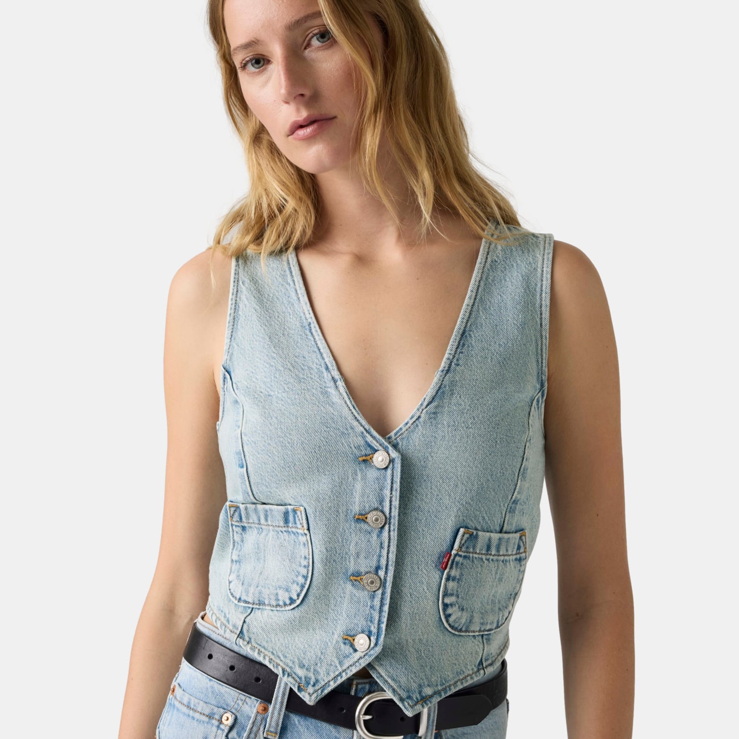 CASACA MUJER TAILORED VEST DENIM AZUL LEVIS A8749-0017 - 4
