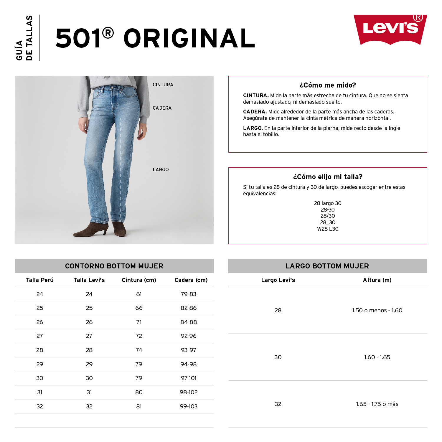 JEANS MUJER 501 FOR WOMEN AZUL LEVIS 12501-0681 - 6