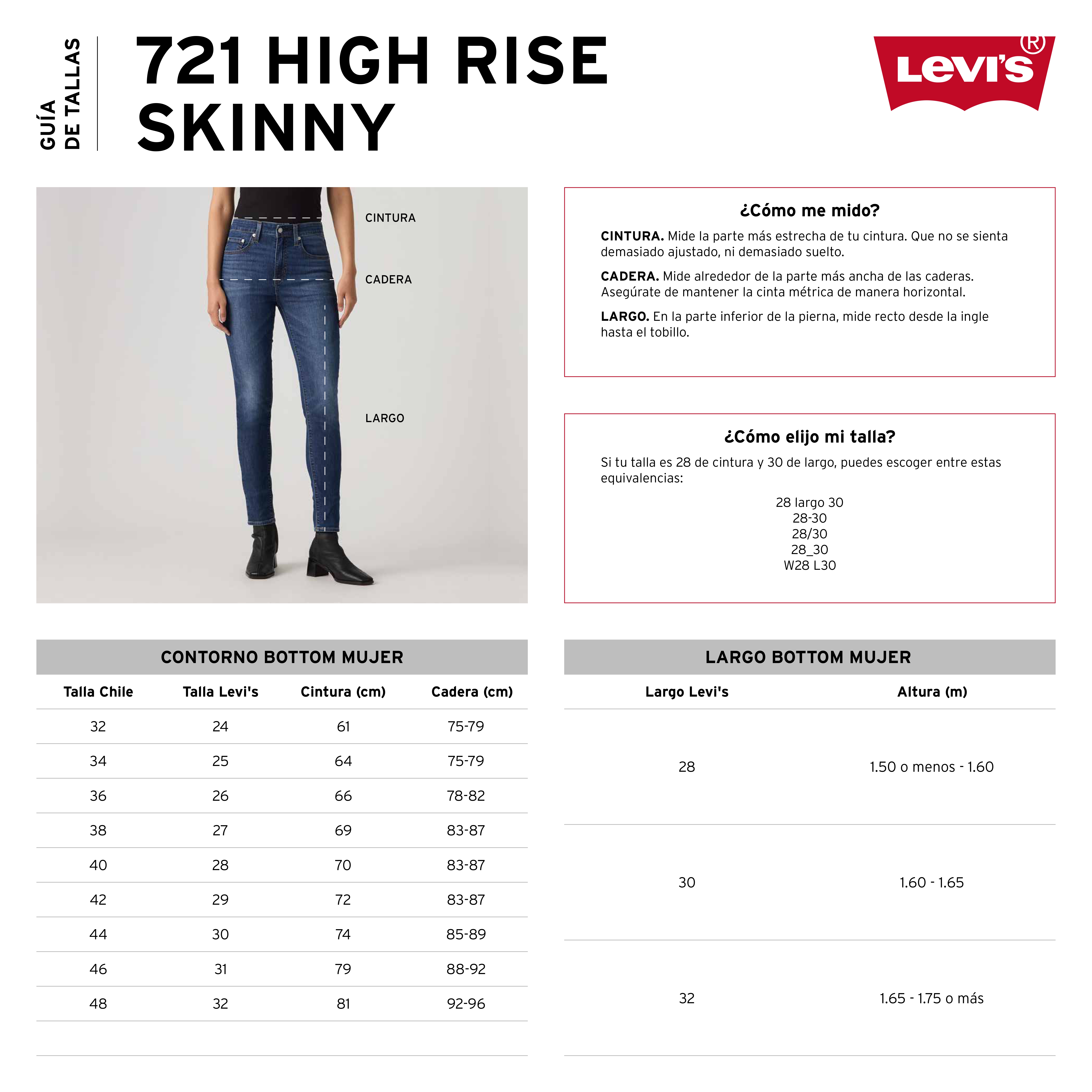 JEANS MUJER 721 HIGH RISE SKINNY AZUL LEVIS 18882-0966 - 6