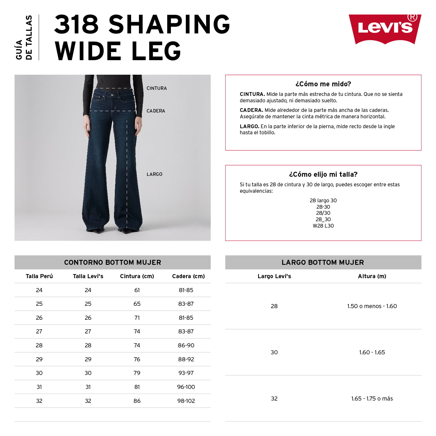 JEANS MUJER 318 SHAPING WIDE LEG AZUL LEVIS 001PZ-0029 - 5