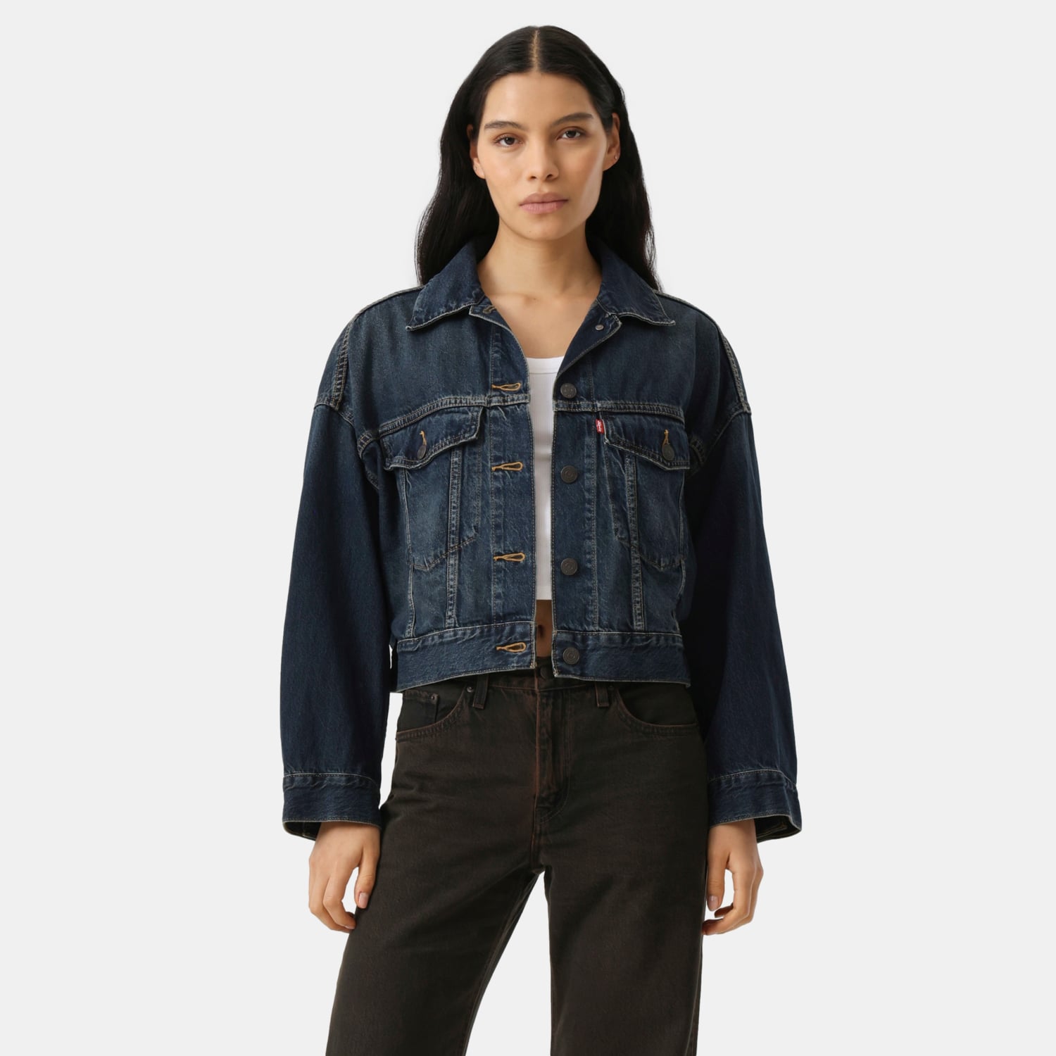 CASACA MUJER LOOSE CROP TRUCKER AZUL LEVIS 0089L-0007 - 1