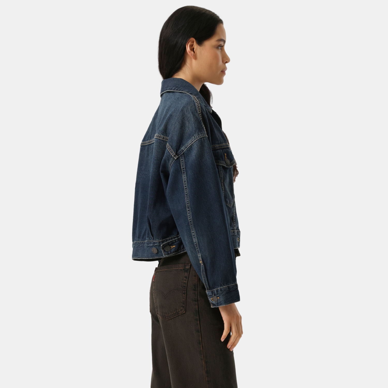 CASACA MUJER LOOSE CROP TRUCKER AZUL LEVIS 0089L-0007 - 2