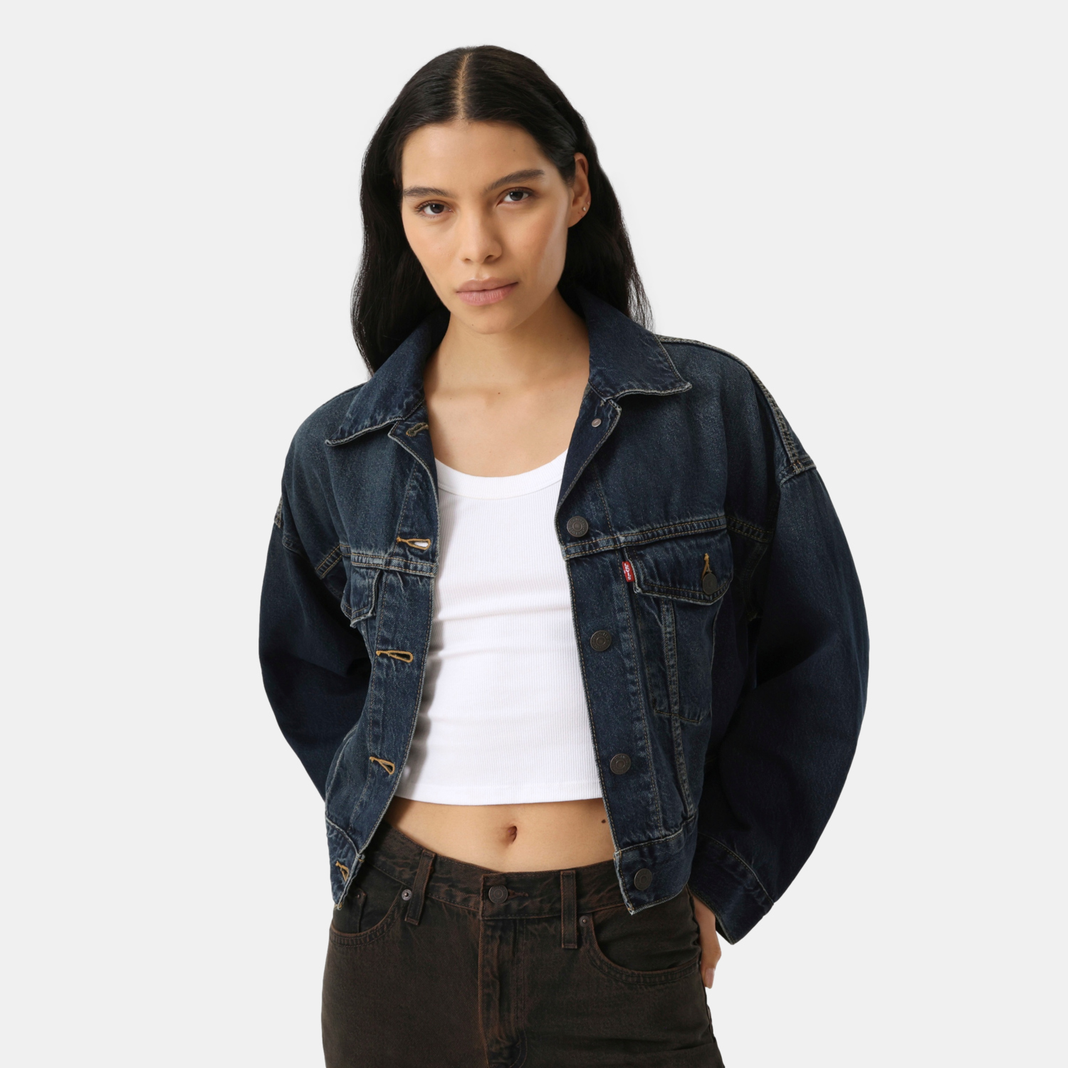 CASACA MUJER LOOSE CROP TRUCKER AZUL LEVIS 0089L-0007 - 5