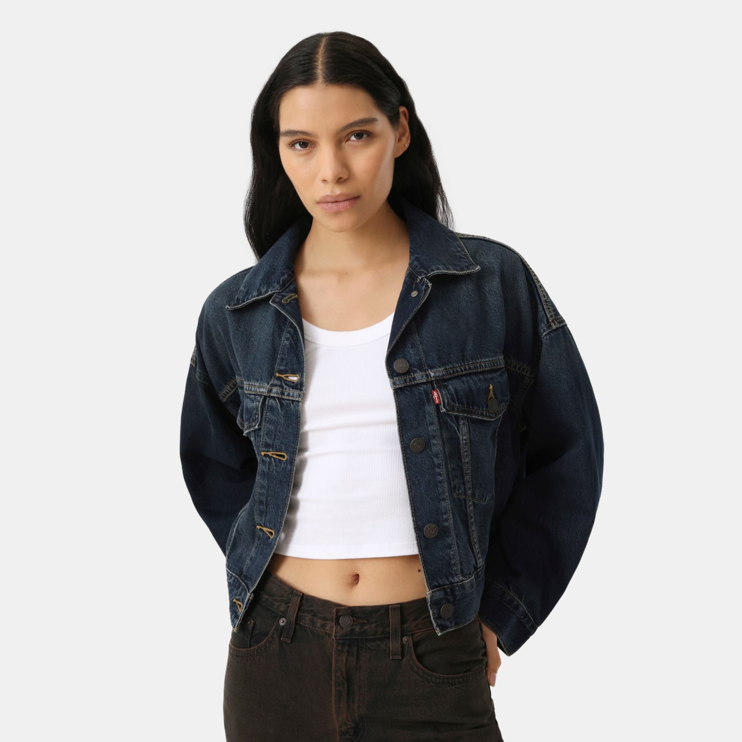 CASACA MUJER LOOSE CROP TRUCKER AZUL LEVIS 0089L-0007 - 5
