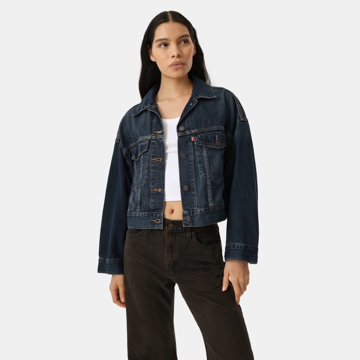 CASACA MUJER LOOSE CROP TRUCKER AZUL LEVIS 0089L-0007 - 6