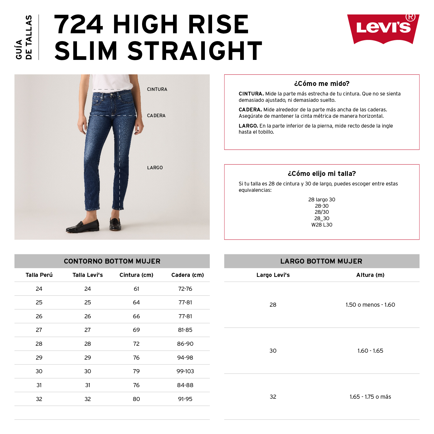 JEANS MUJER 724 HIGH RISE STRAIGHT AZUL LEVIS 18883-0485 - 6