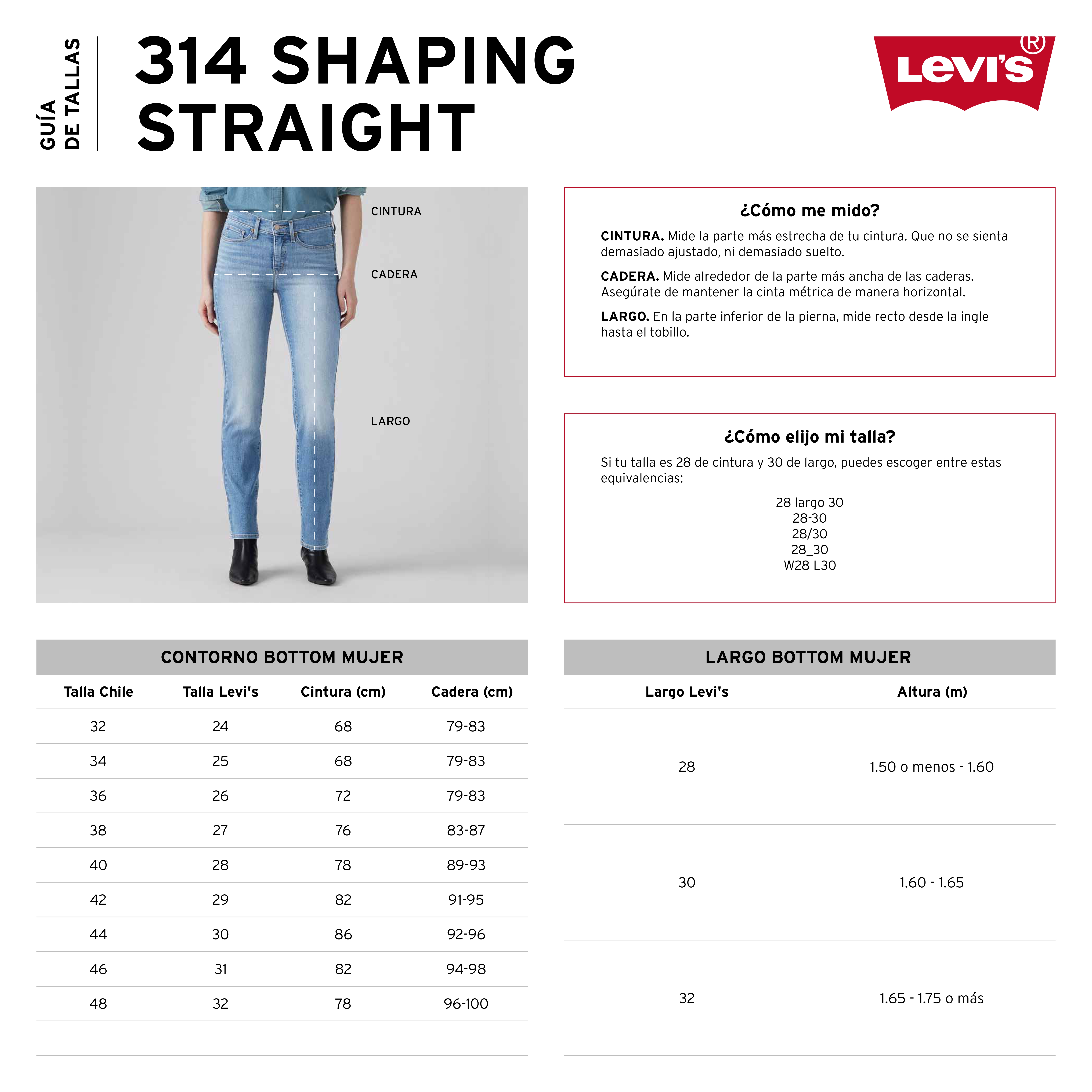 JEANS MUJER 314 TAILORED AZUL LEVIS 0081F-0001 - 5