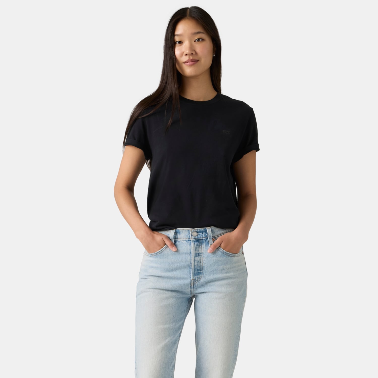 POLO MUJER FAVORITE COTTON TEE NEGRO LEVIS 005J2-0001 - 1