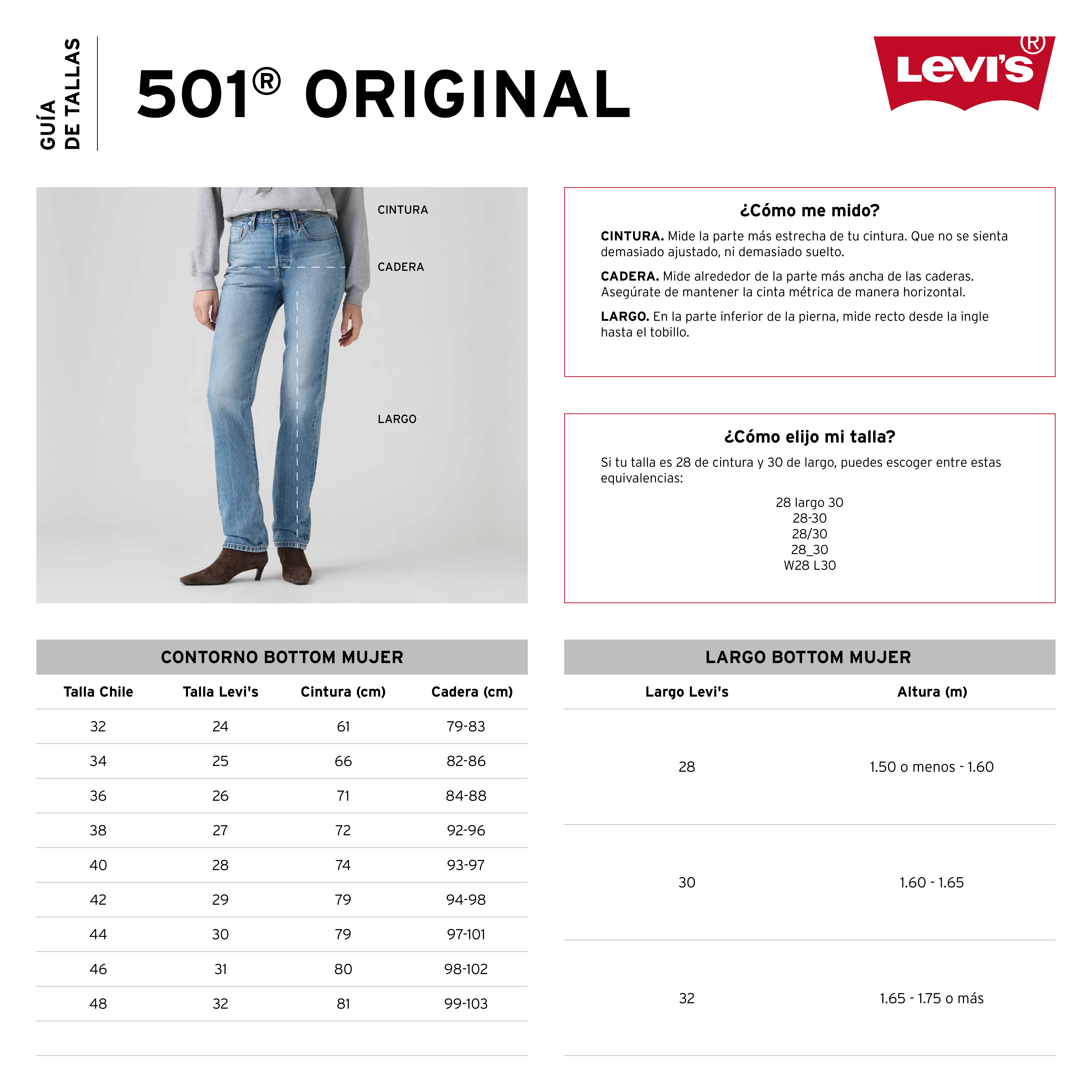 JEANS MUJER 501 JEANS FOR WOMEN AZUL LEVIS 12501-0635 - 5
