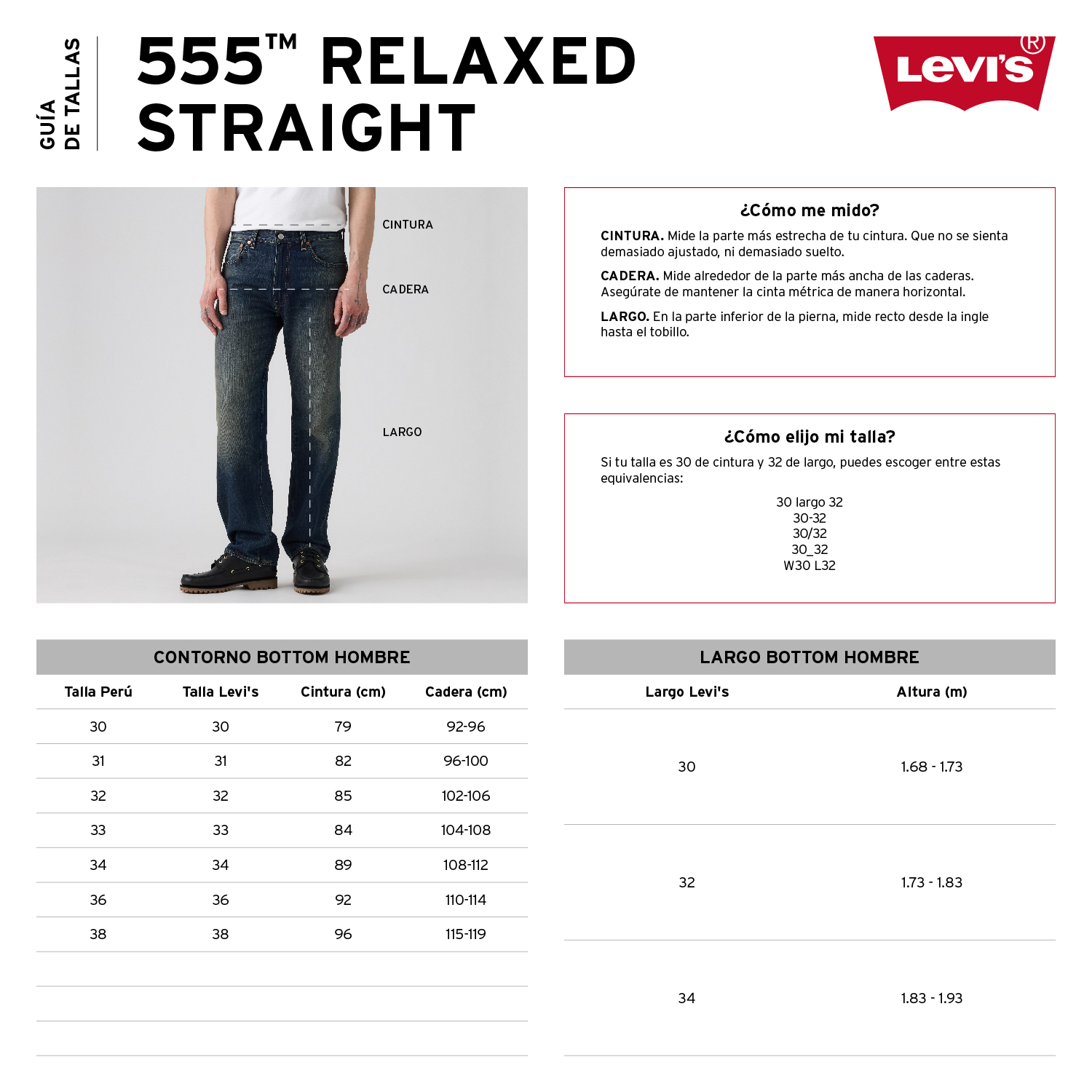 JEANS HOMBRE 555 RELAXED STRAIGHT AZUL LEVIS A7223-0081 - 6