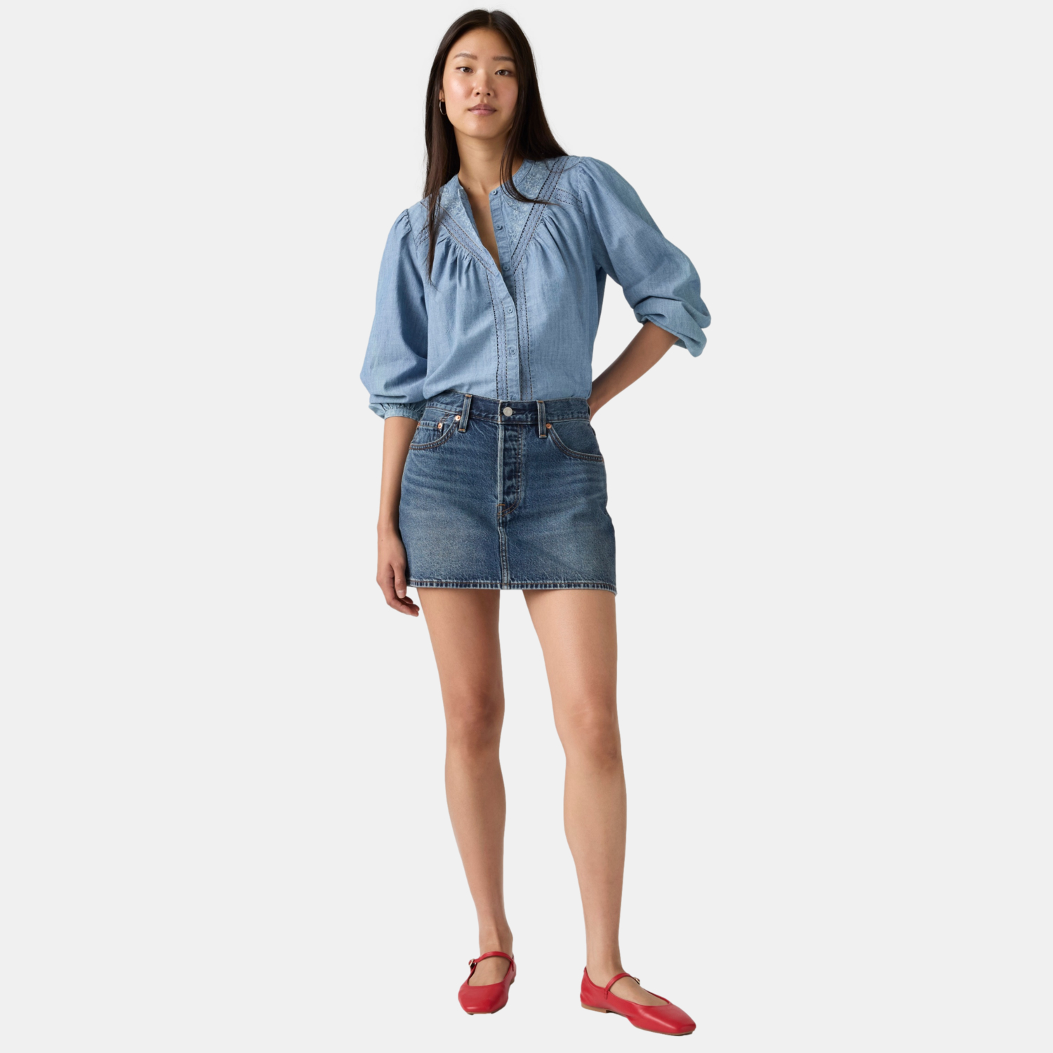 FALDA MUJER ICON SKIRT AZUL LEVIS A4694-0084 - 5