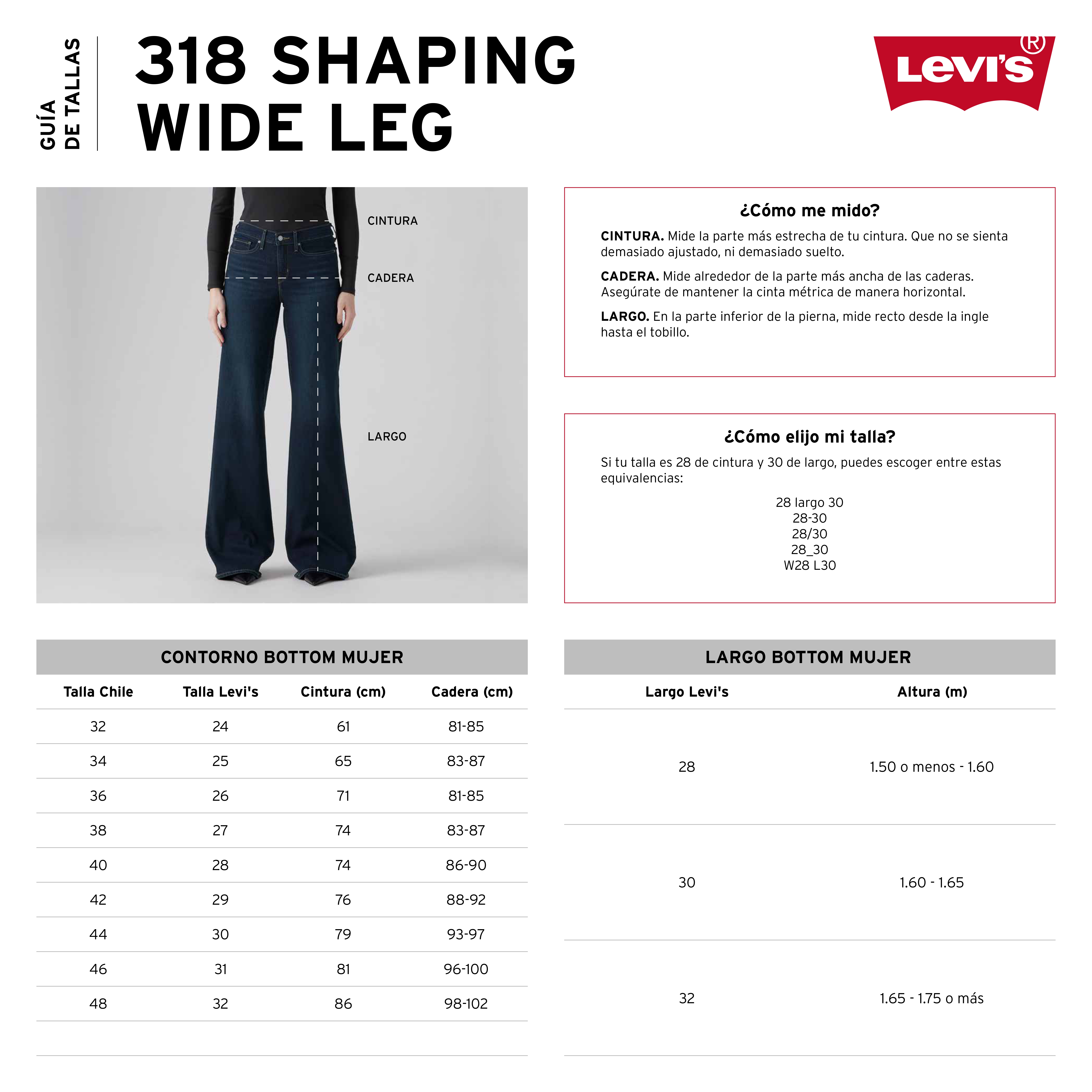 JEANS MUJER 318 SHAPING WIDE LEG AZUL LEVIS 001PZ-0012 - 5