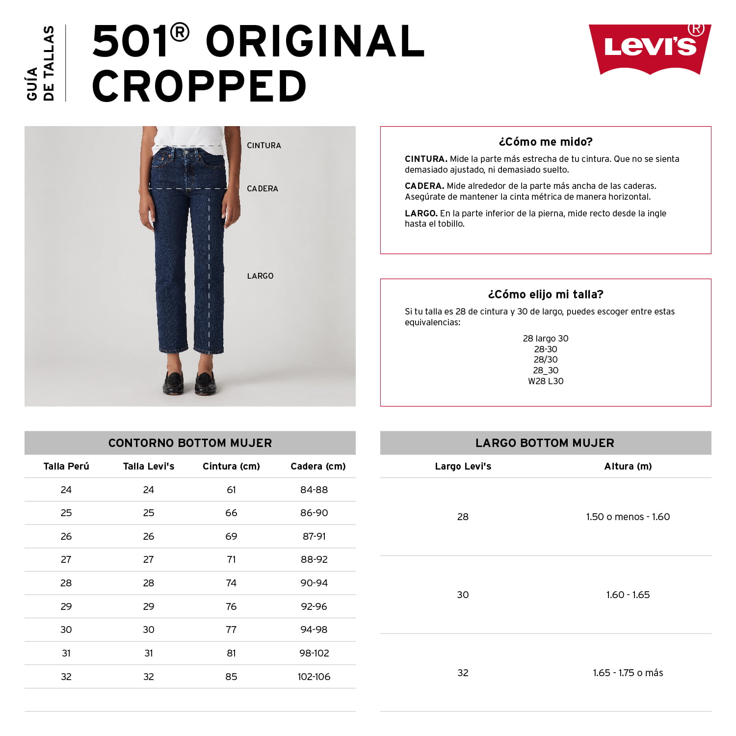 JEANS MUJER 501 CROP LIGHTWEIGHT AZUL LEVIS A8746-0005 - 5