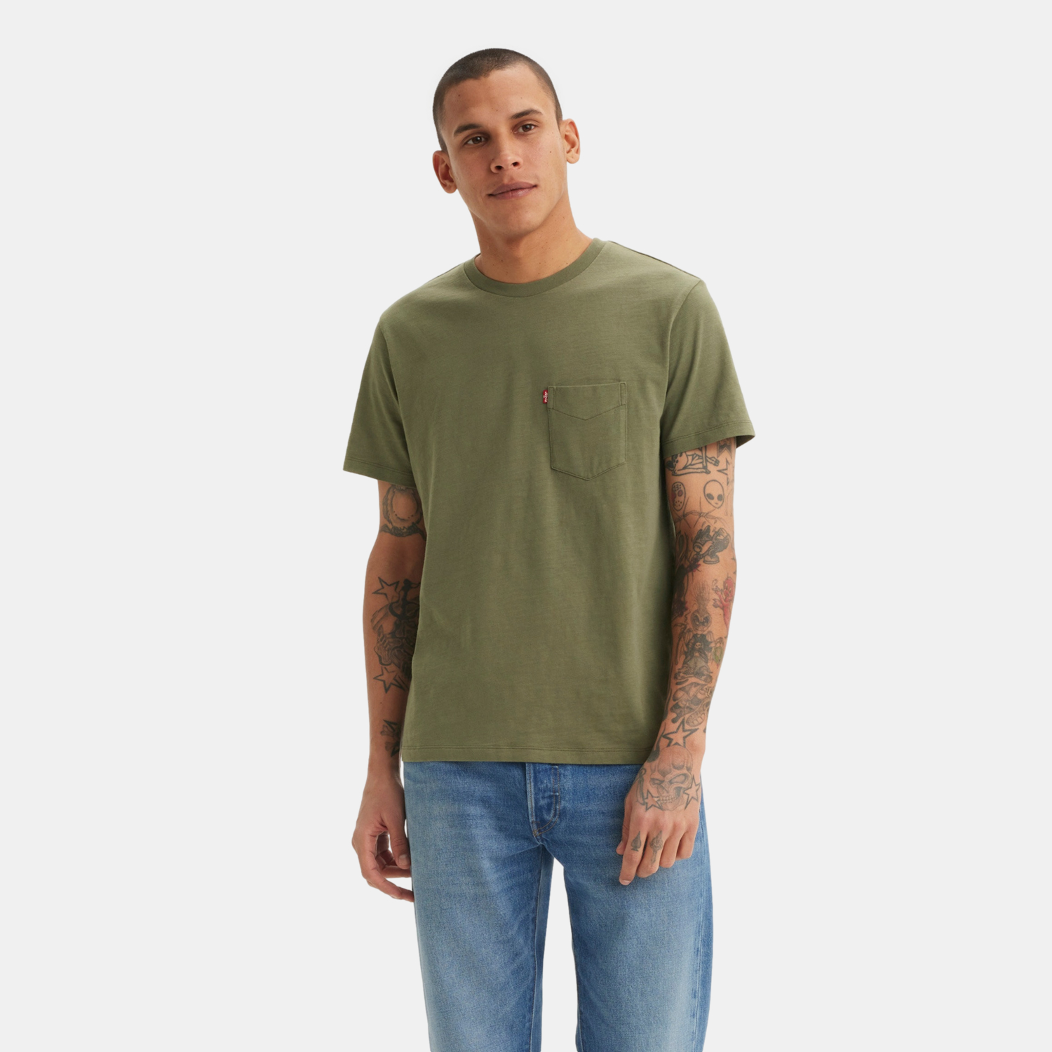 POLO HOMBRE SS CLASSIC POCKET TEE VERDE LEVIS 19342-0366 - 1