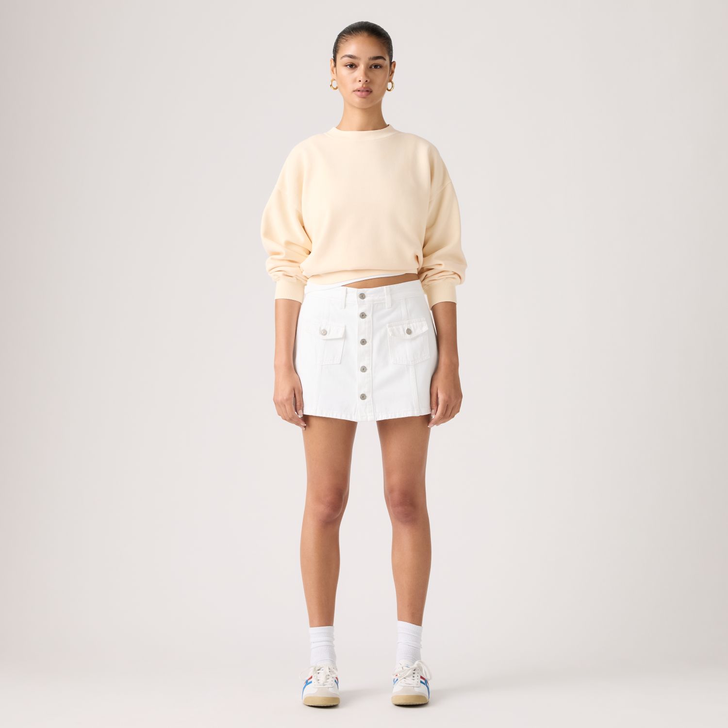 FALDA MUJER BUTTON FRONT SKORT BLANCO LEVIS 005NA-0001 - 1