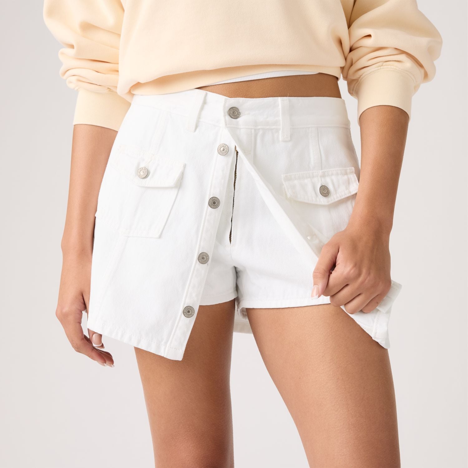 FALDA MUJER BUTTON FRONT SKORT BLANCO LEVIS 005NA-0001 - 5