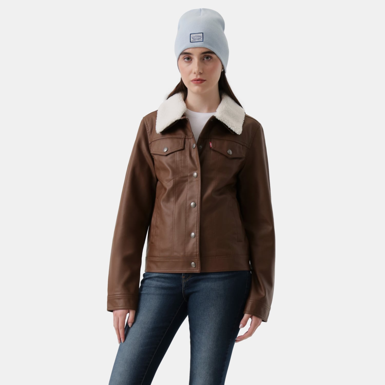 CASACA MUJER TRUCKER SHERPA CAFÉ LEVIS 59544-0703 - 1