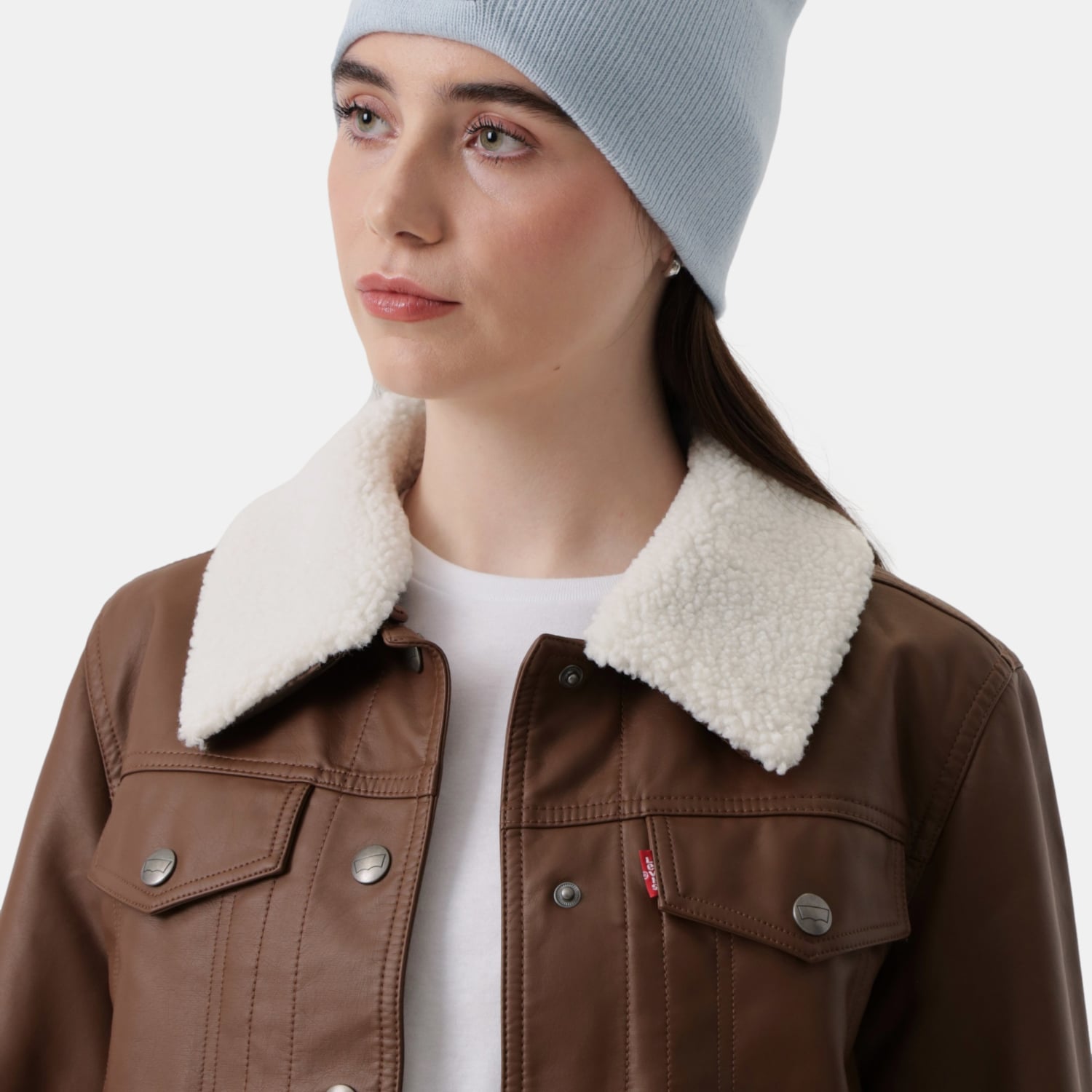 CASACA MUJER TRUCKER SHERPA CAFÉ LEVIS 59544-0703 - 4