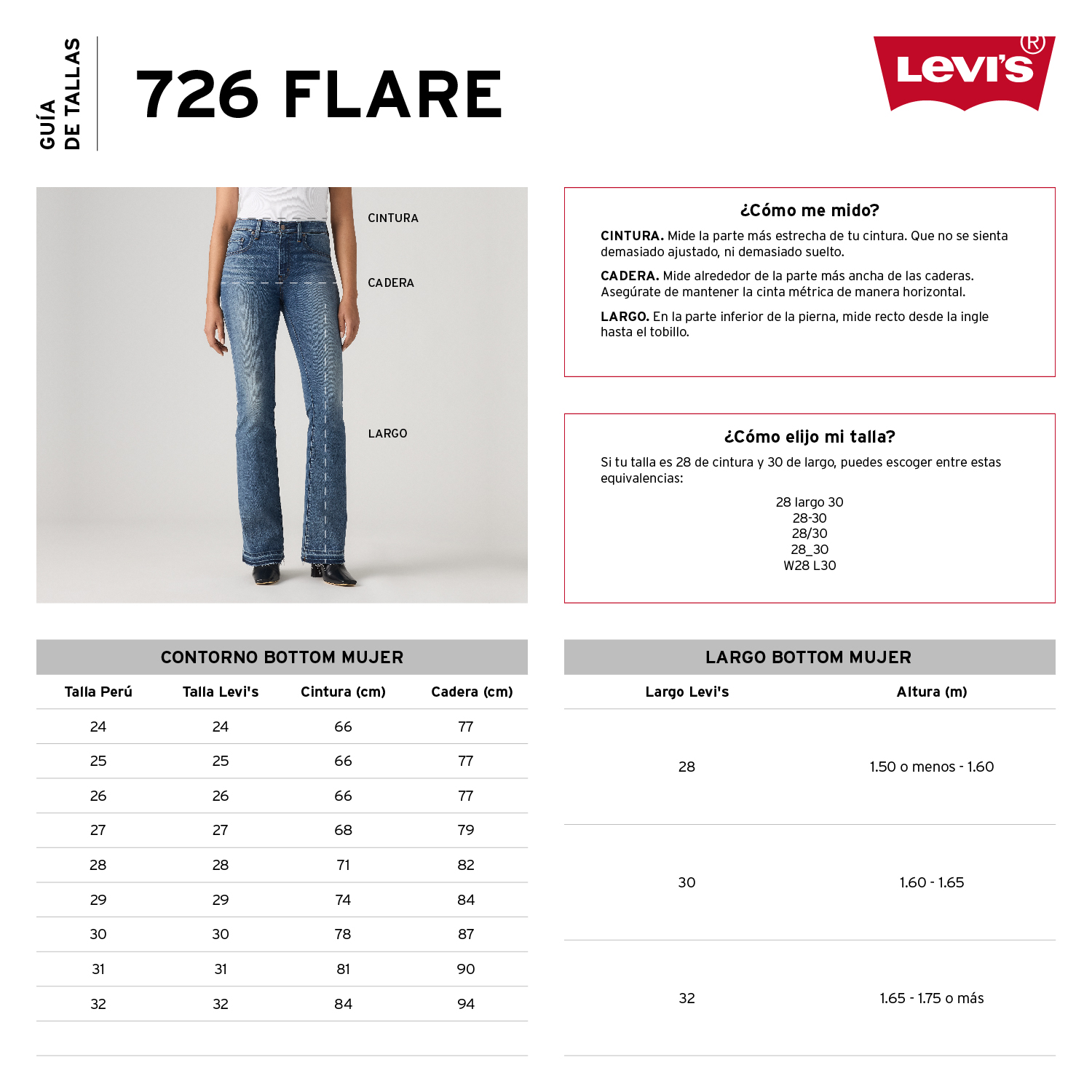 JEANS MUJER 726 HR FLARE AZUL LEVIS A3410-0216 - 6