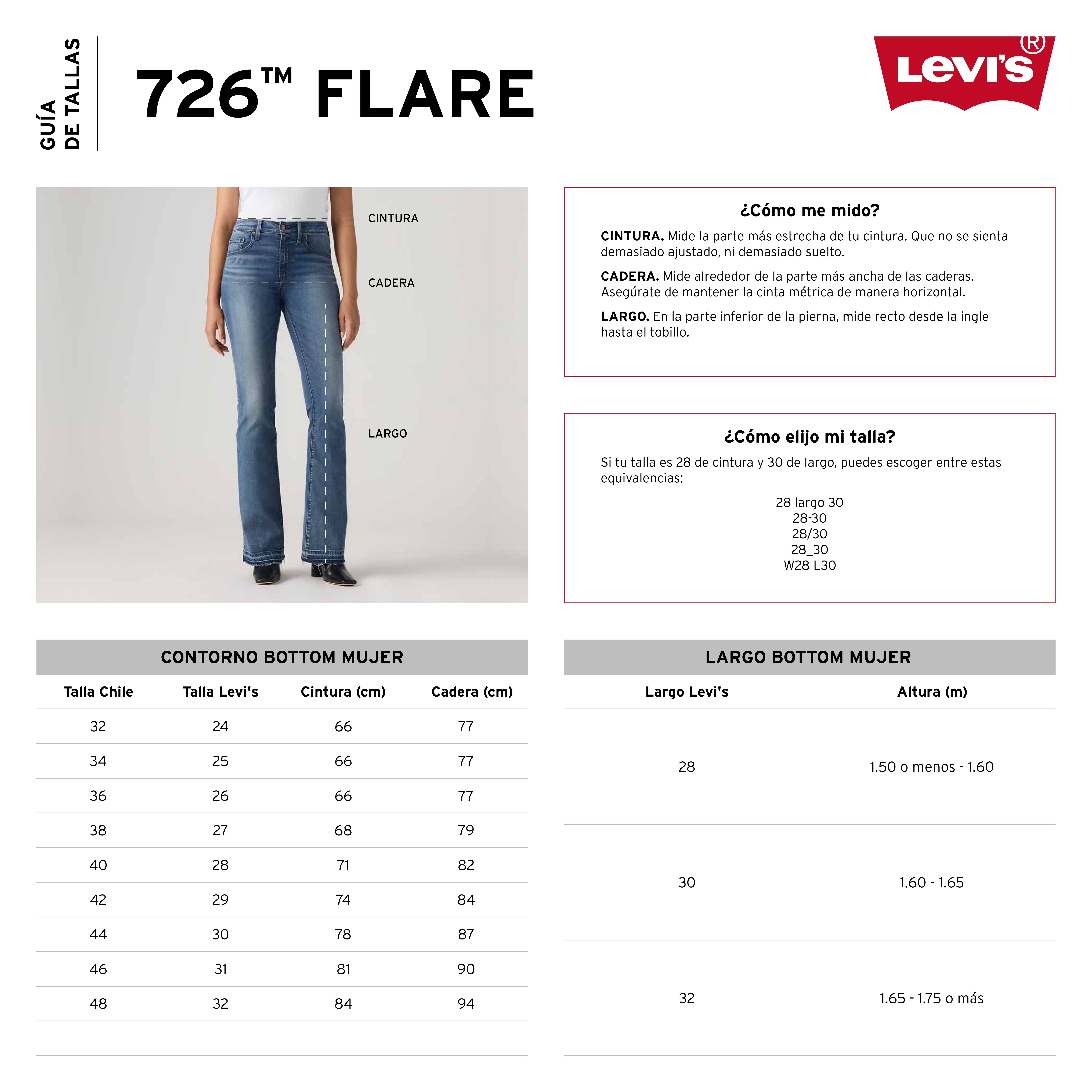 JEANS MUJER 726 HR FLARE AZUL LEVIS A3410-0216 - 7
