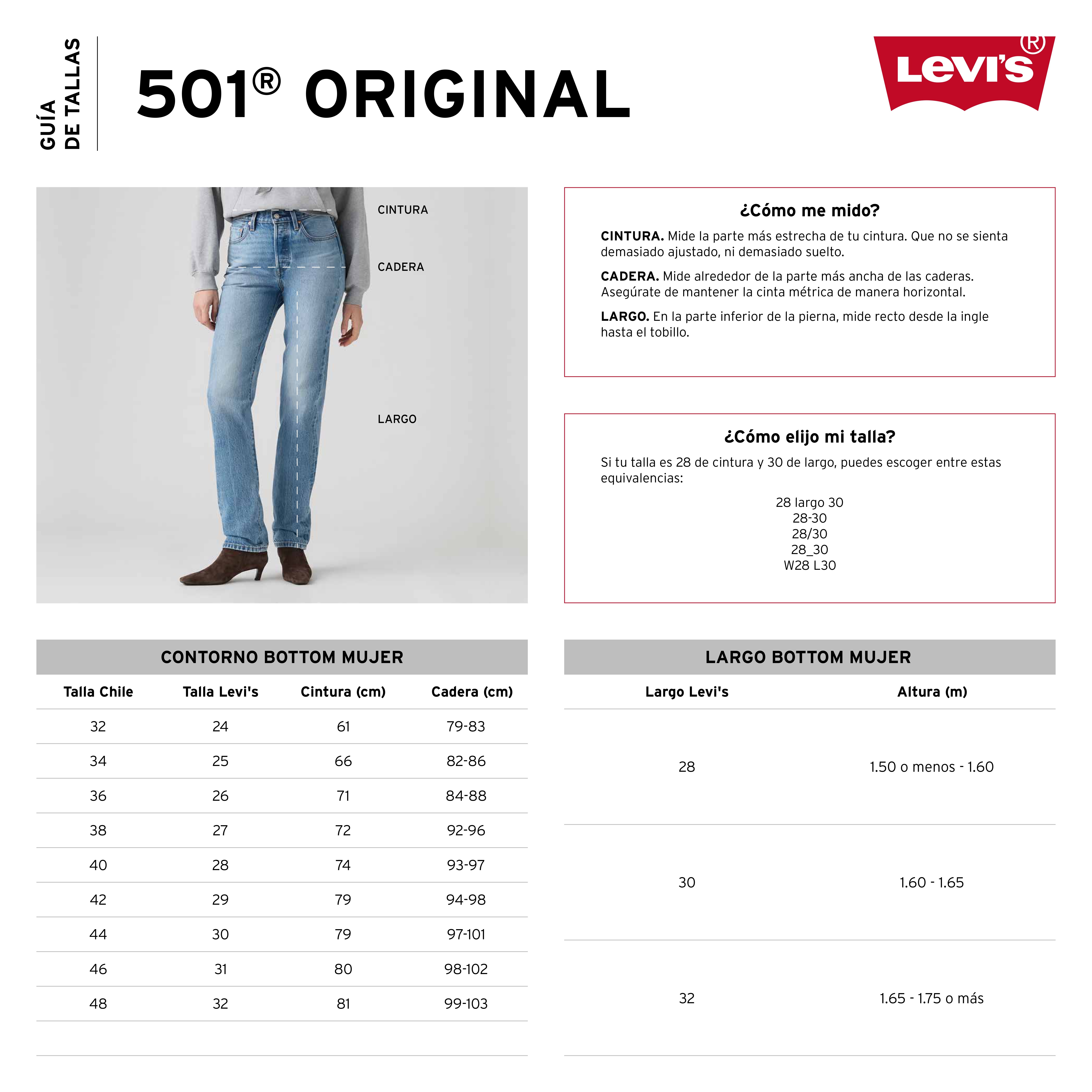JEANS MUJER 501 FOR WOMEN AZUL LEVIS 12501-0655 - 6