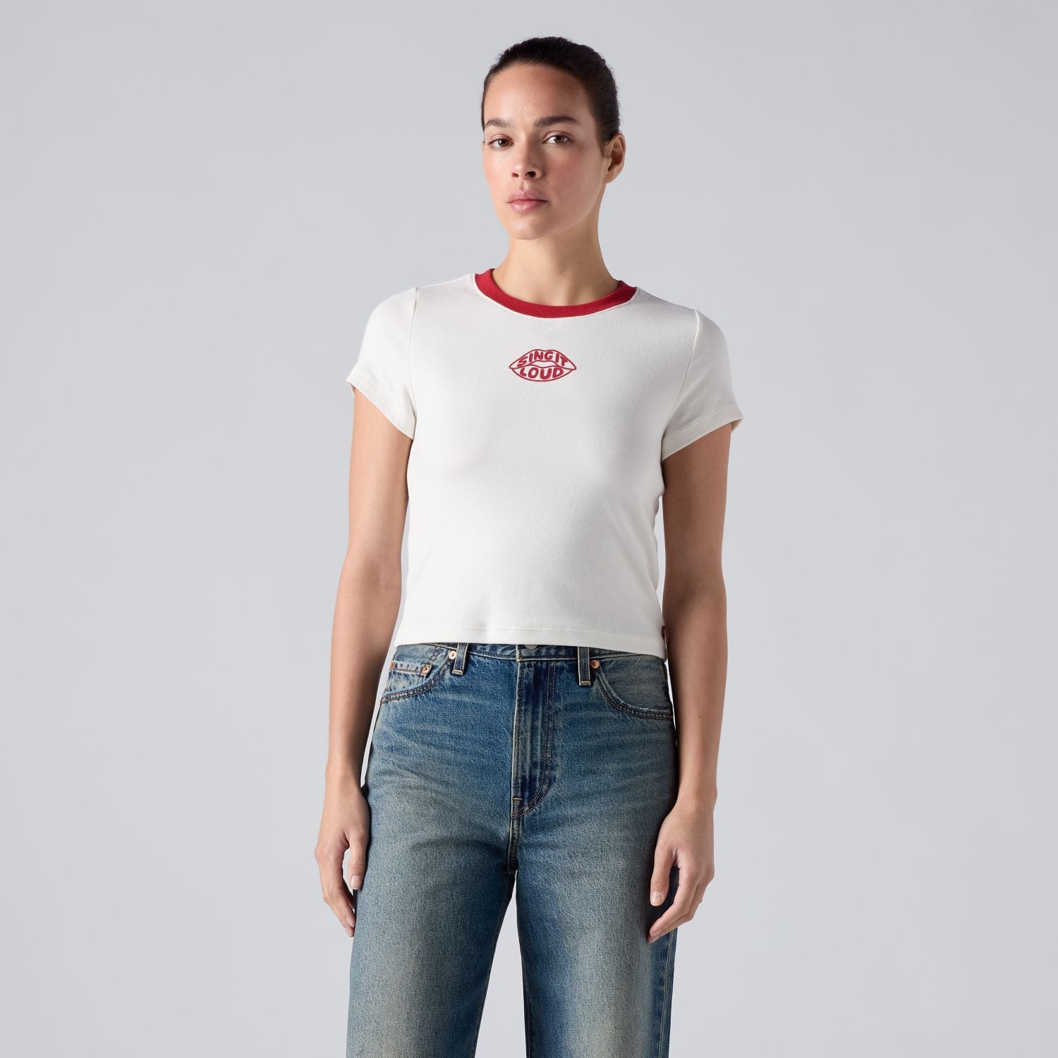 POLO MUJER ESSENTIAL BABY TEE BEIGE LEVIS 008CH-0024 - 1