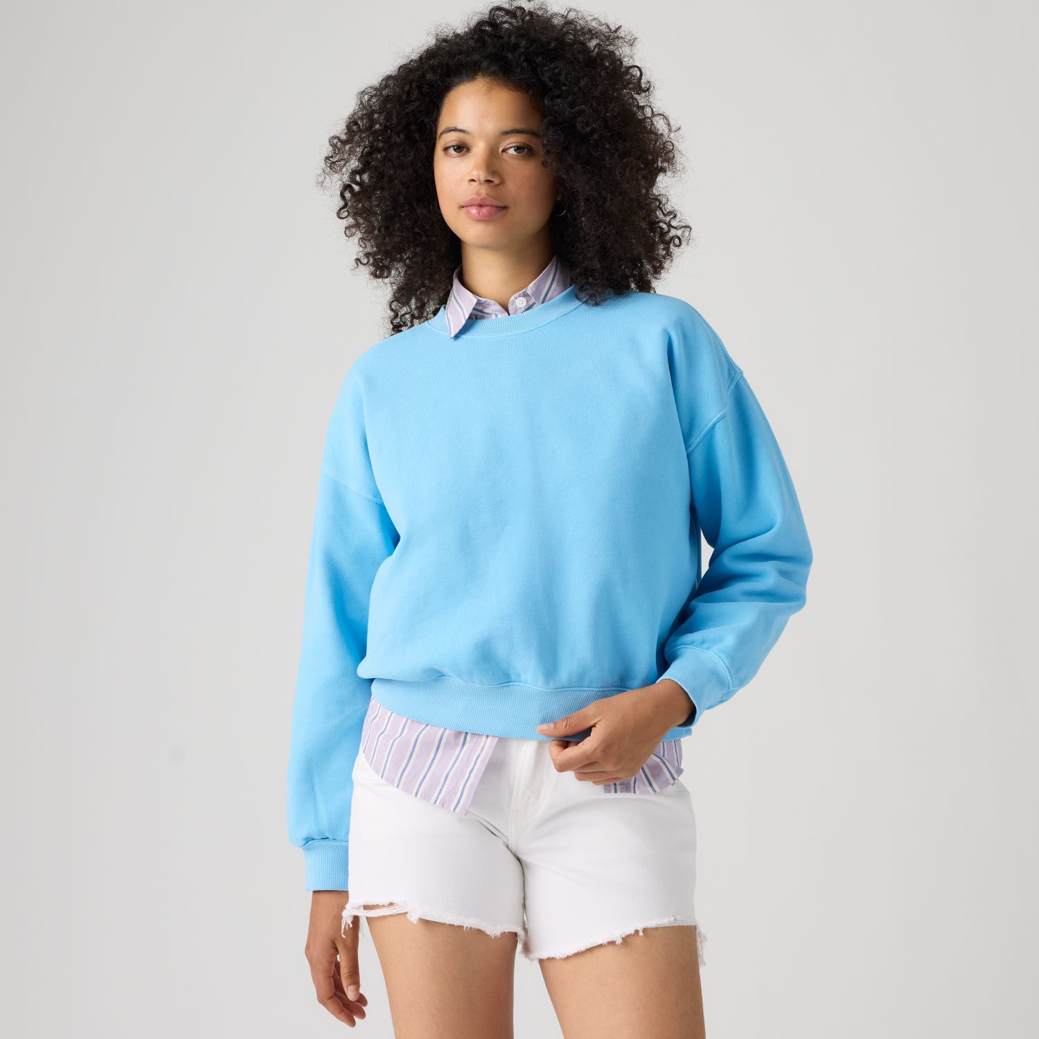 POLERÓN MUJER VINTAGE BOXY CELESTE LEVIS 005I9-0018 - 1