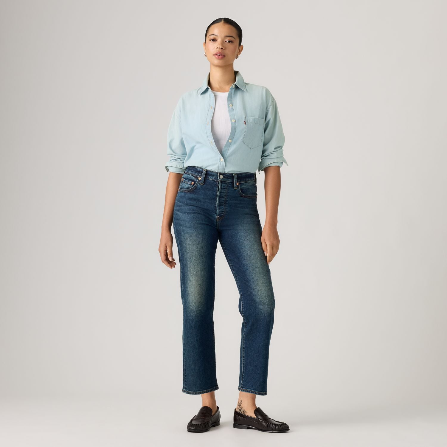 JEANS MUJER RIBCAGE STRAIGHT ANKLE AZUL LEVIS 72693-0301 - 2