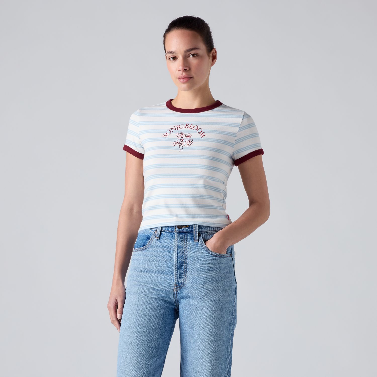 POLO MUJER ESSENTIAL BABY RINGER MULTICOLOR LEVIS 008A1-0012 - 1