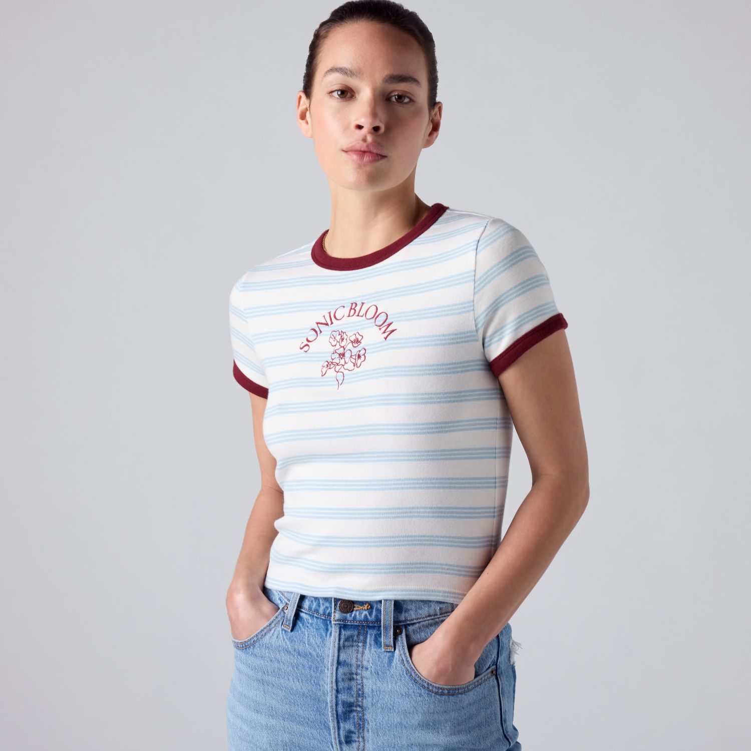 POLO MUJER ESSENTIAL BABY RINGER MULTICOLOR LEVIS 008A1-0012 - 3