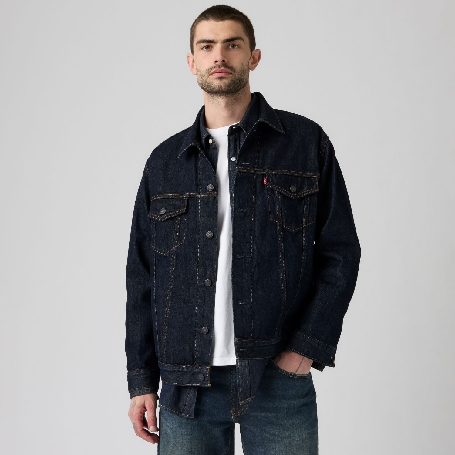 CASACA HOMBRE RELAXED FIT TRUCKER AZUL LEVIS A5782-0123 - 3
