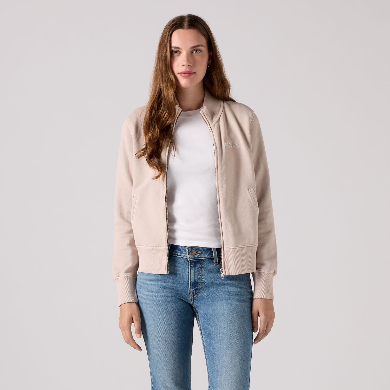 POLERÓN MUJER SLIM FIT FULL ZIP GRIS LEVIS 008A4-0012 - 1
