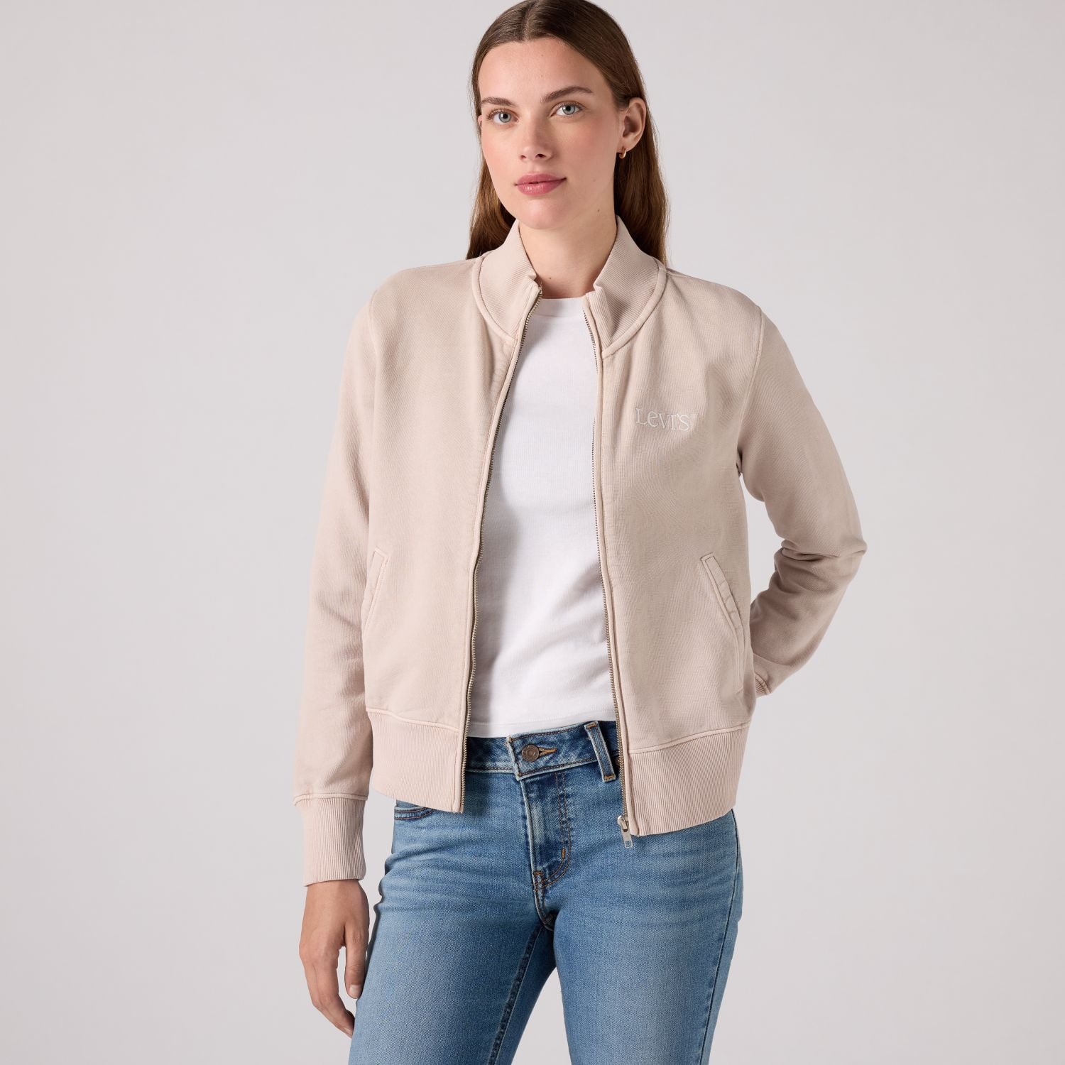 POLERÓN MUJER SLIM FIT FULL ZIP GRIS LEVIS 008A4-0012 - 3