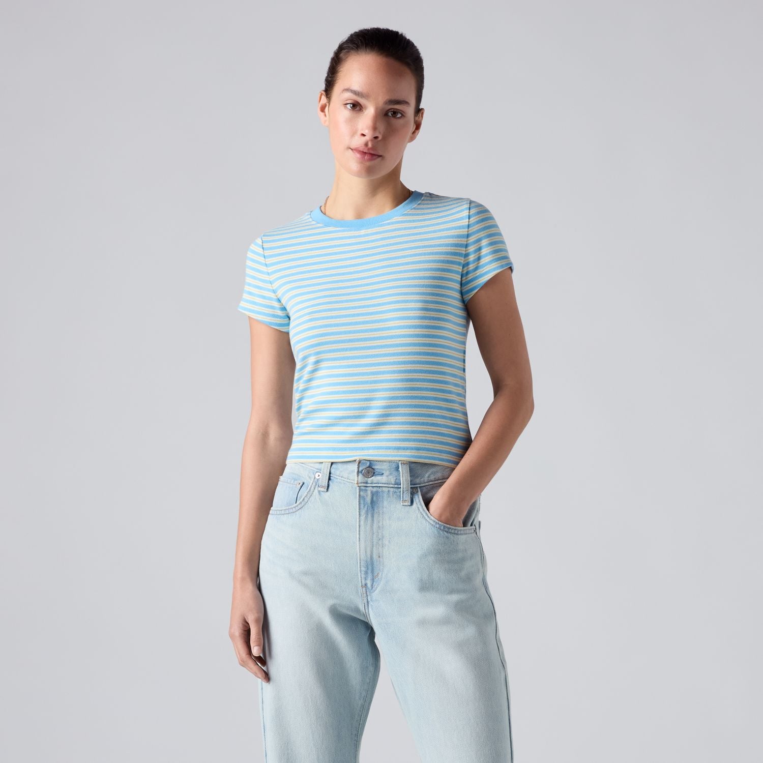POLO MUJER ESSENTIAL BABY TEE CELESTE LEVIS 0085R-0010 - 1